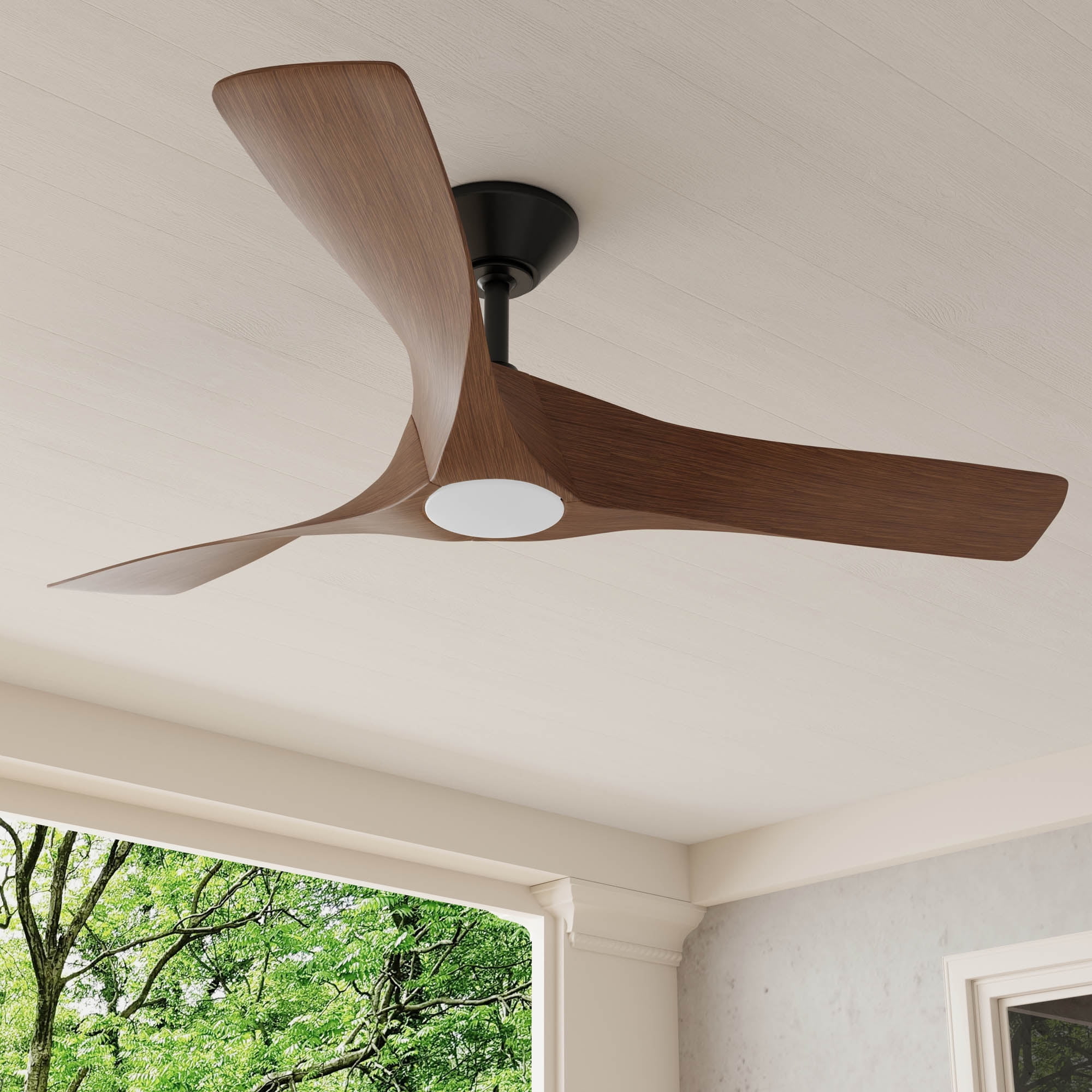 Ryne Collection 52" 3-Blade Woodgrain LED Transitional Indoor/Outdoor DC Ceiling Fan - Image 8