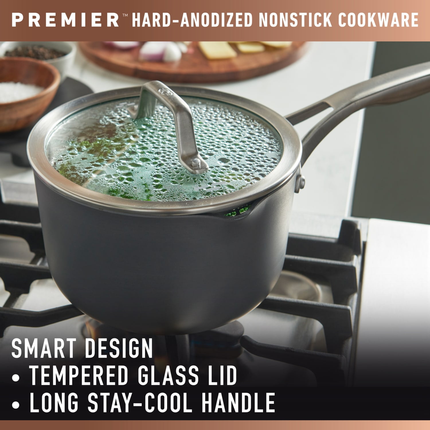 Calphalon Premier Hard-Anodized Nonstick 1.5-Quart Saucepan with Lid - Image 5