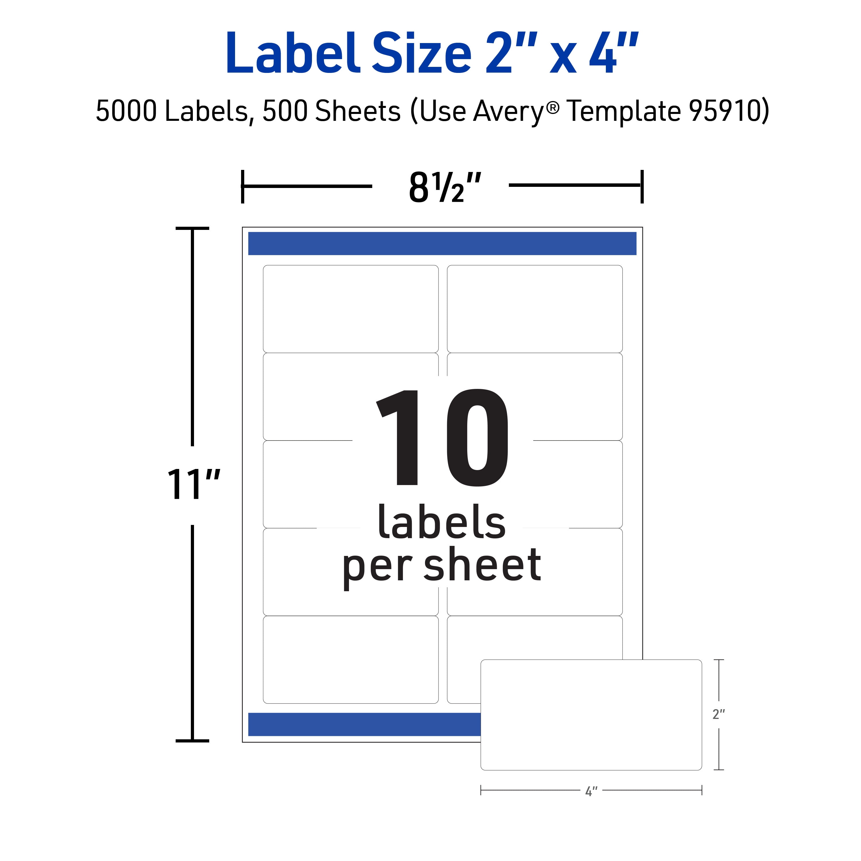 Avery Shipping Labels, 2" x 4", Laser Printers, 5,000ct (95910) - Image 7