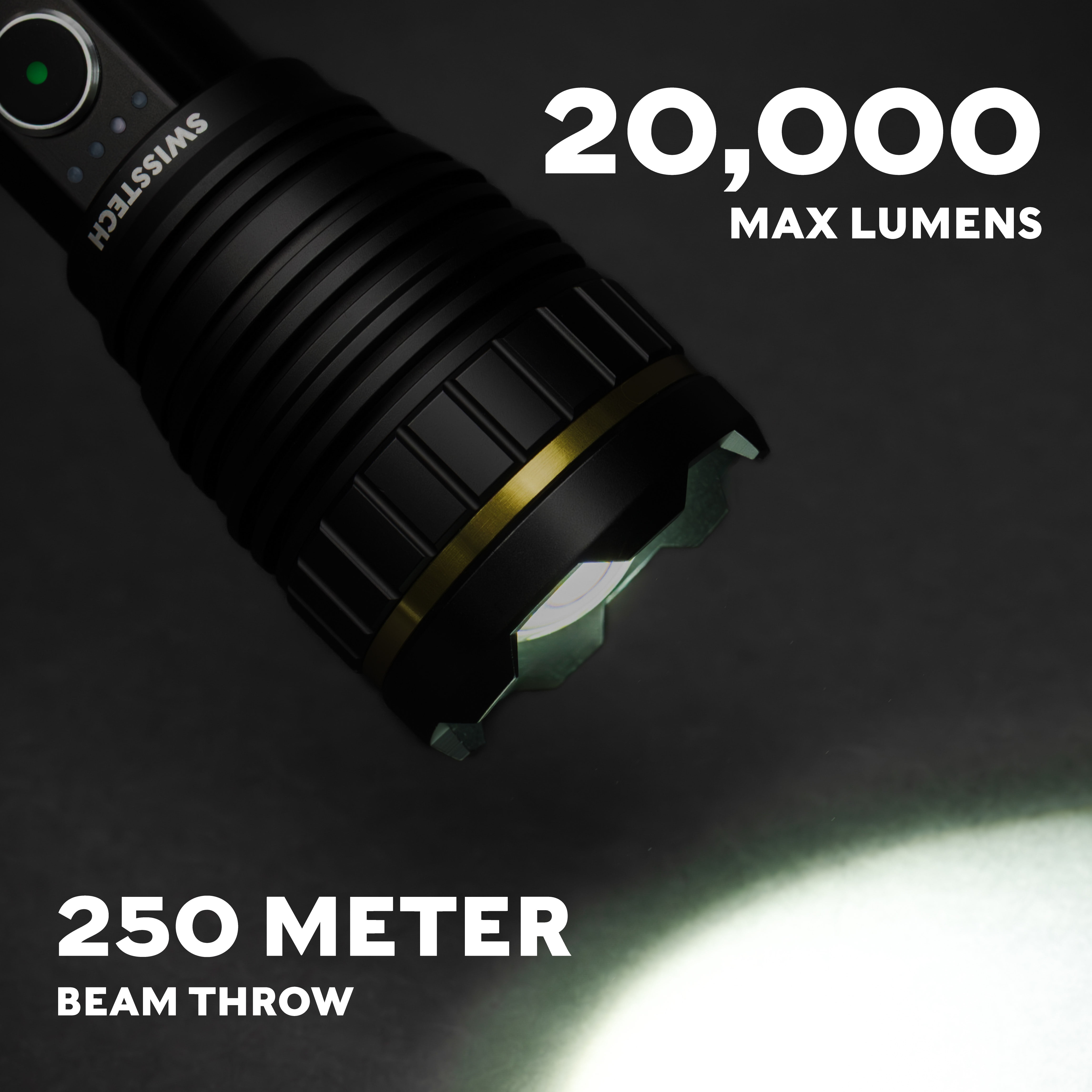 Swiss Tech Erhellen 20, 20000 Lumen Rechargeable LED Flashlight with USB-C, IP67 - Image 12