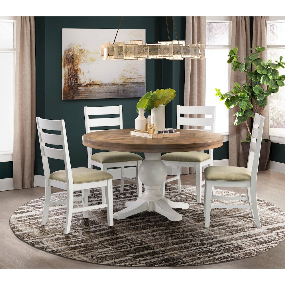 Picket House Furnishings Barrett Round Dining Table in Natural and Cottage White - Image 3