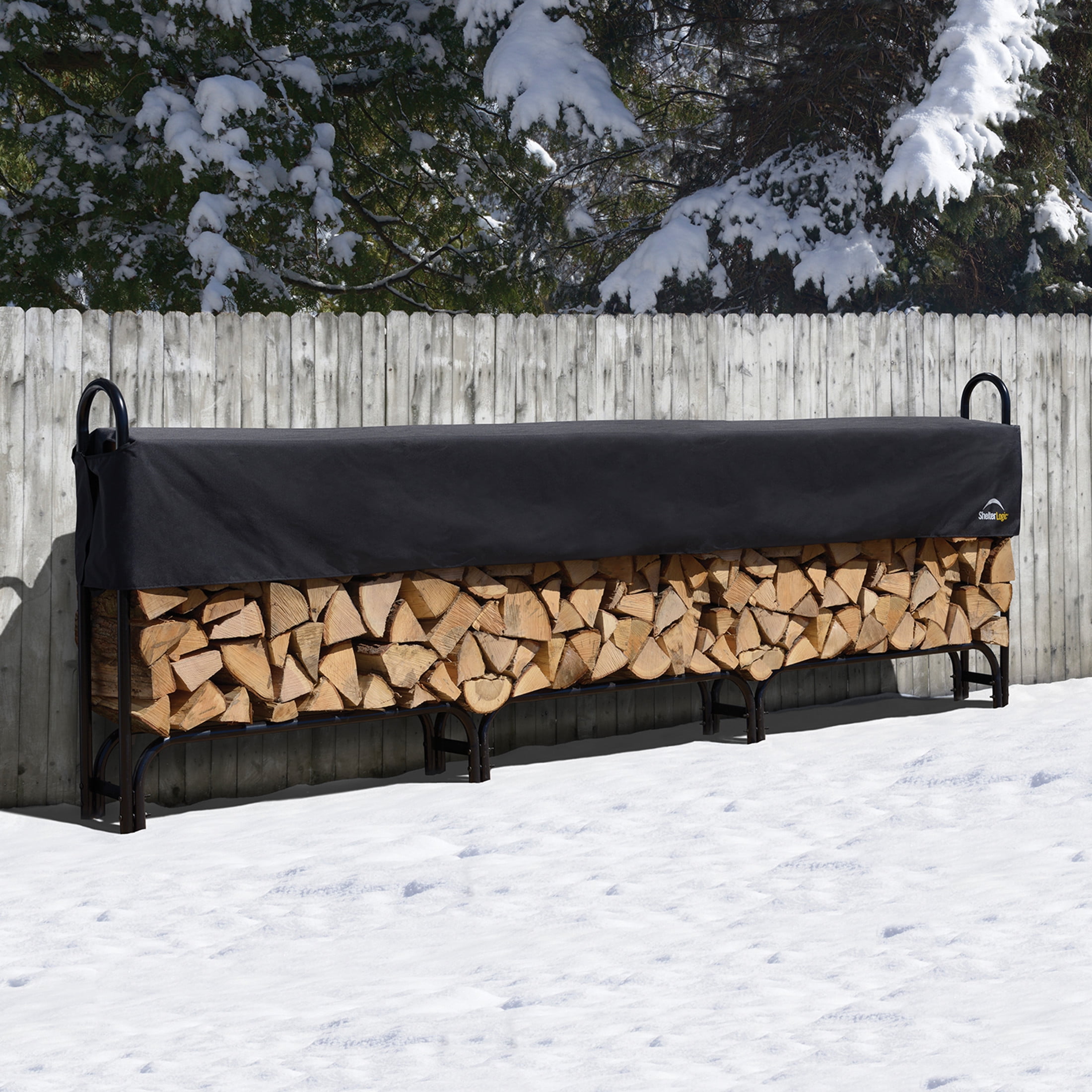 ShelterLogic Firewood Rack-in-a-Box Black Heavy Duty Firewood Rack With Cover 12 Ft. - Image 10