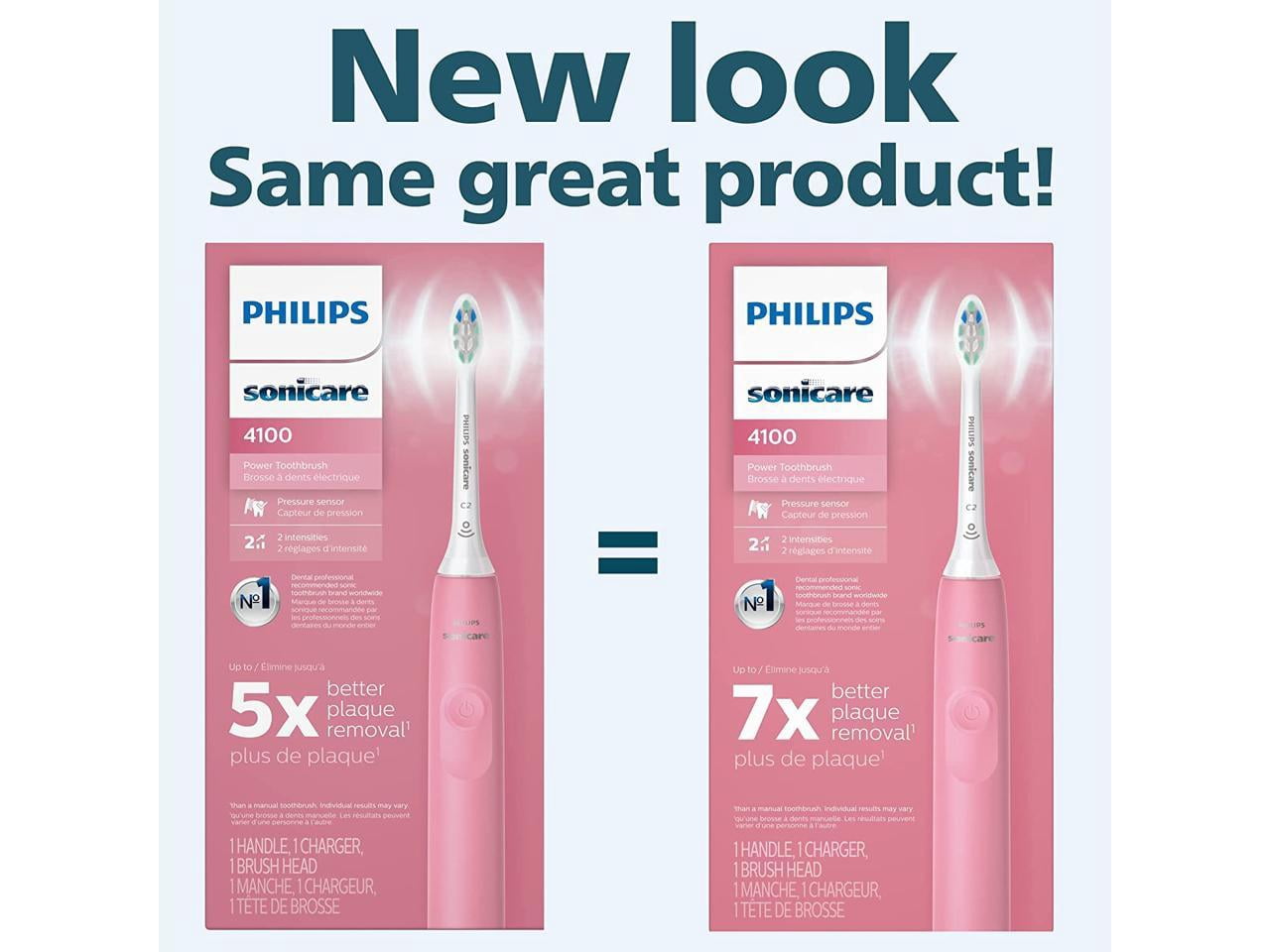 Philips Sonicare 4100 Power Toothbrush, Rechargeable Electric Toothbrush with Pressure Sensor, Deep Pink (HX3681/26) - Image 2