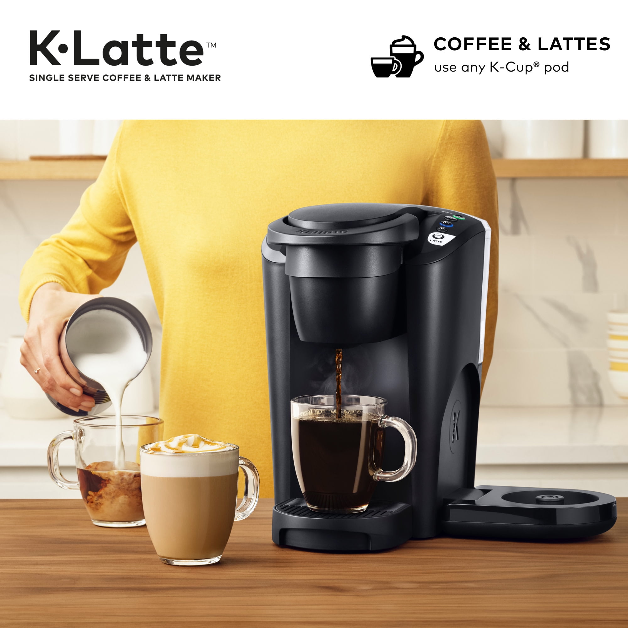 Keurig K-Latte Single Serve K-Cup Coffee and Latte Maker, Black - Image 5