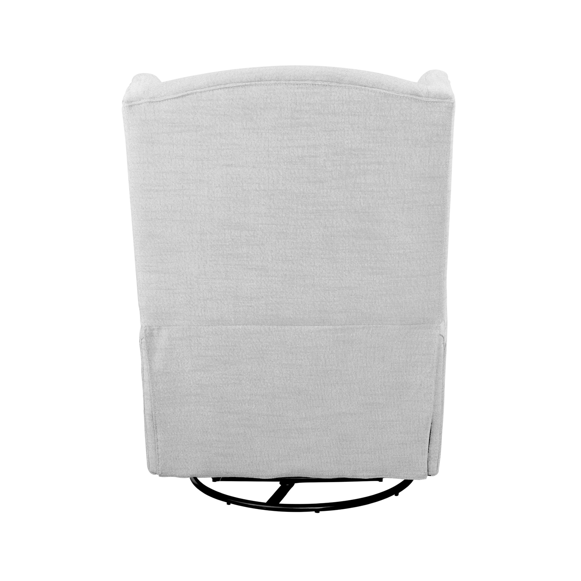 Second Story Home Hemingway Upholstered Wingback Swivel Gliding Recliner- Gray - Image 7