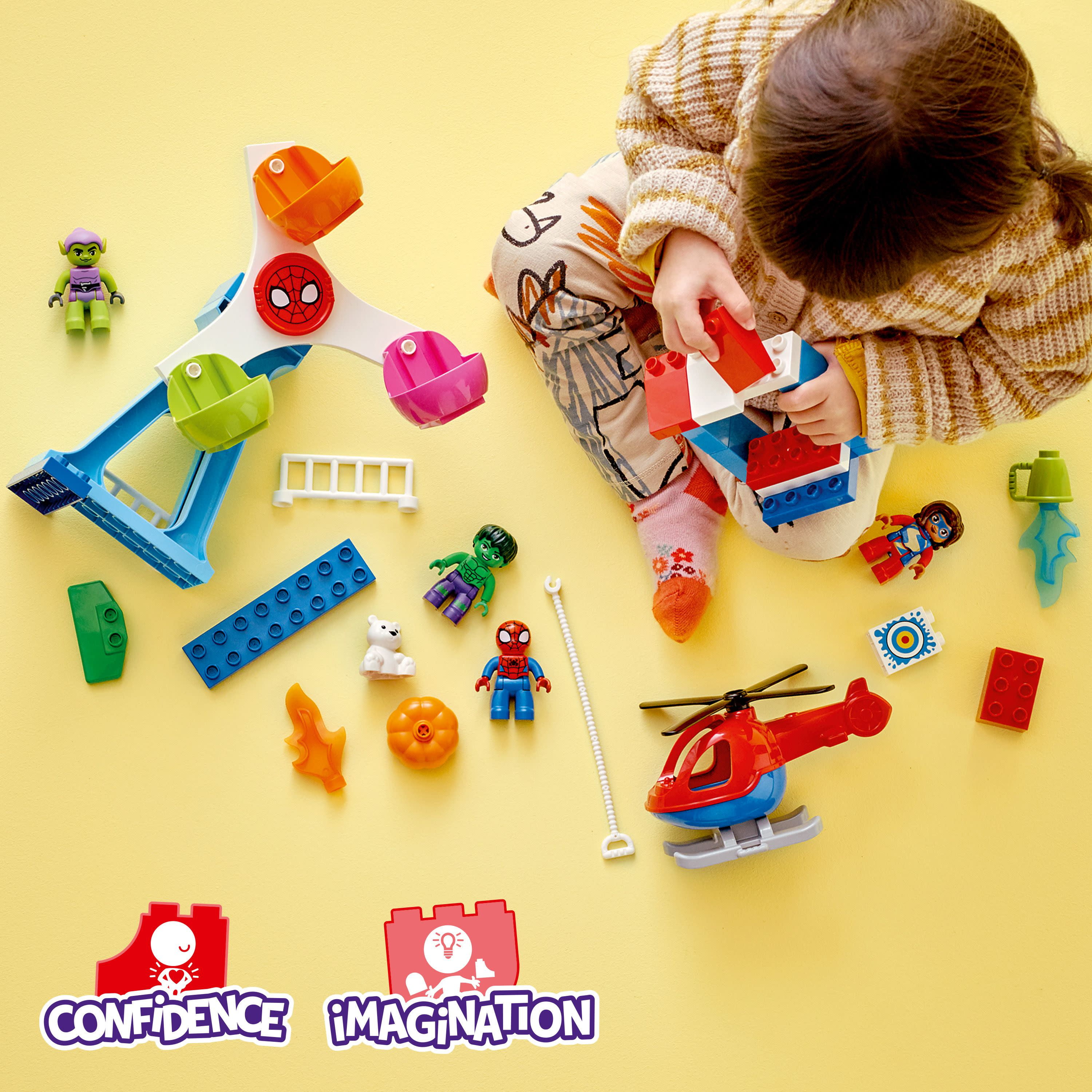 LEGO DUPLO Marvel Spider-Man & Friends: Funfair Adventure 10963 Fairground with Helicopter toy, Spidey and Hulk Figures, Toys for Toddlers, Boys & Girls Ages 2 Plus - Image 6