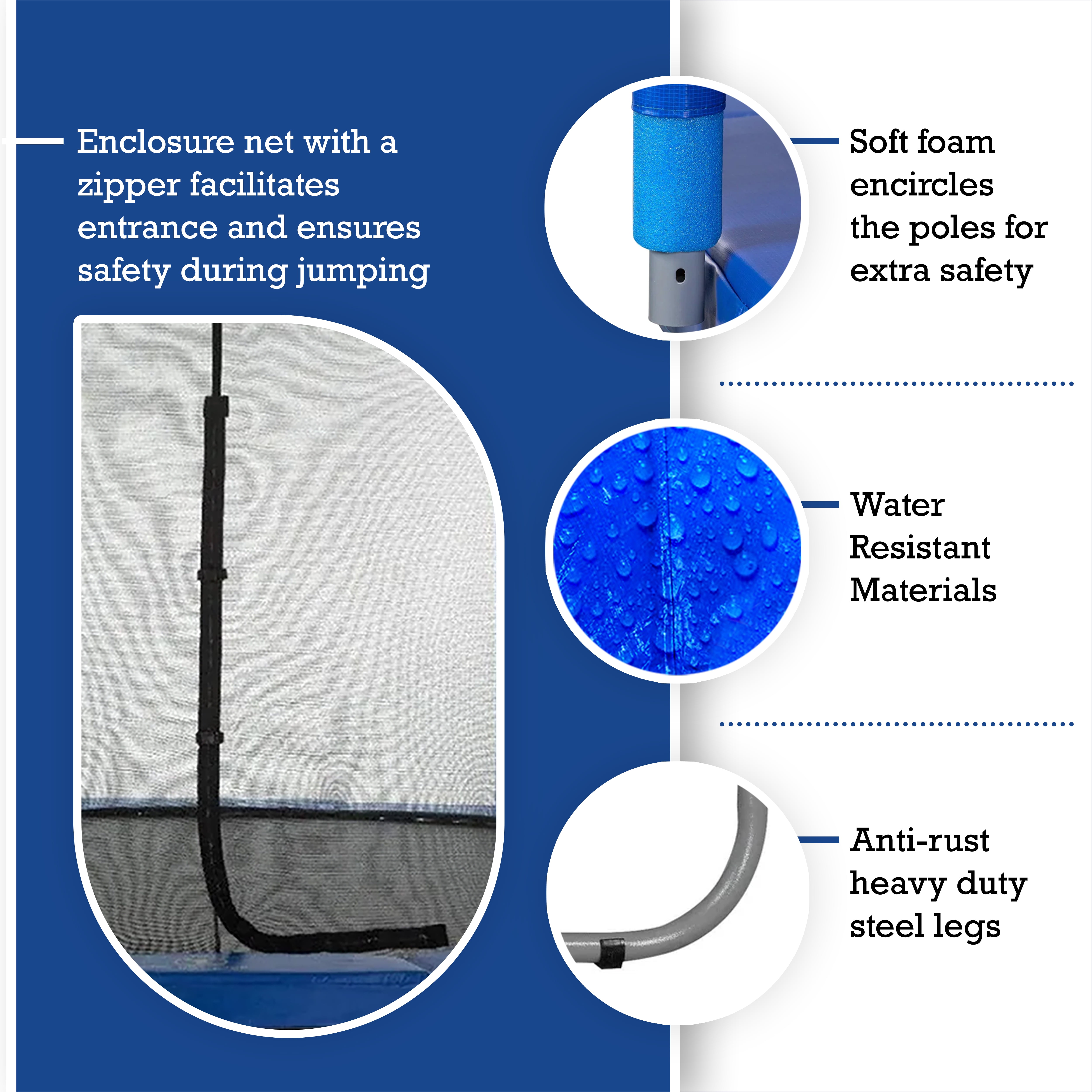 Machrus Skytric 15FT Round Trampoline with Top-Ring Flex Frame Safety Enclosure – Trampoline for Kids, Toddlers & Adults – Mini Trampoline for Outdoor Fun – Easy to Assemble - Image 5