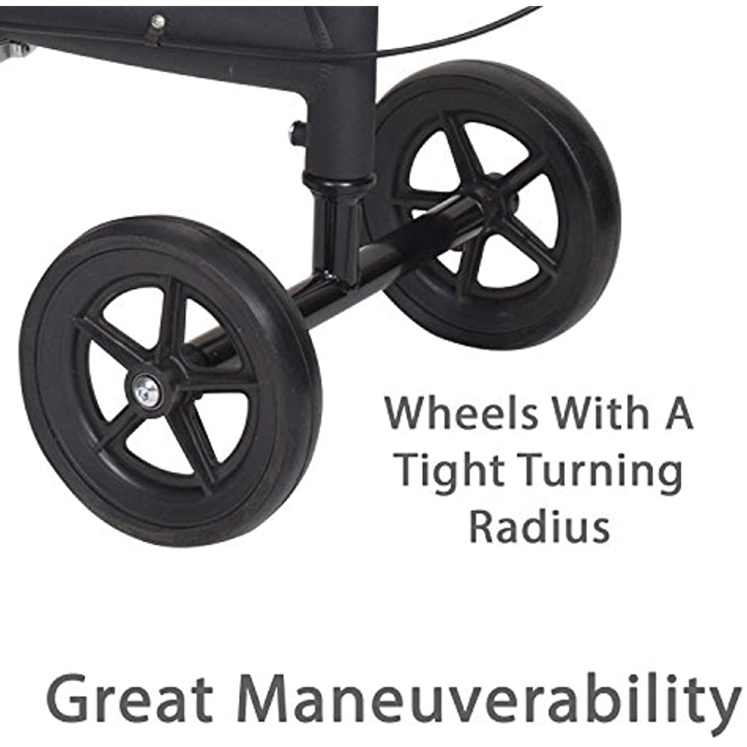 Carex Knee Scooter with Platform Pad, for Adults, Seniors, and Teens, Black, 250 lb Weight Capacity - Image 3