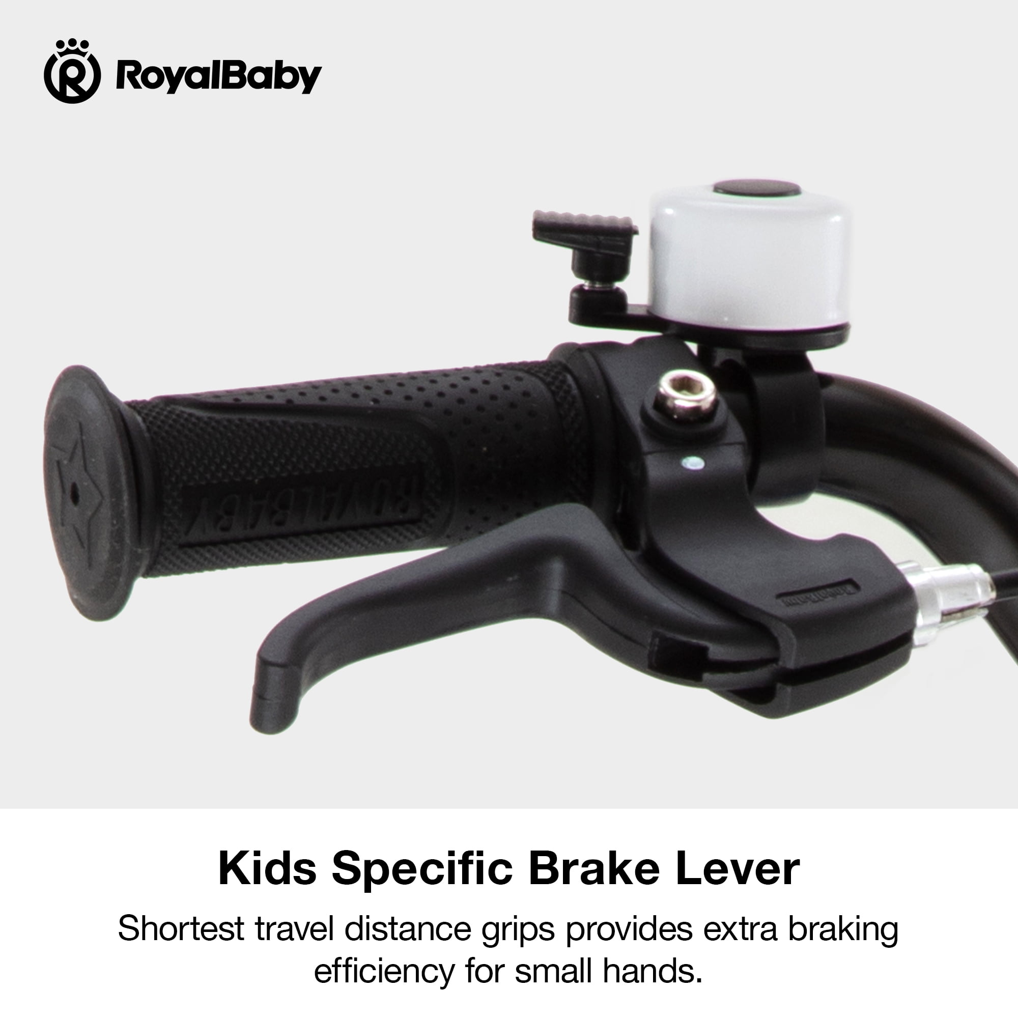 Royalbaby Boys Girls Kids Bike 14 In BMX Freestyle White 2 Hand Brakes Bicycles with Training Wheels Child Bicycle - Image 3