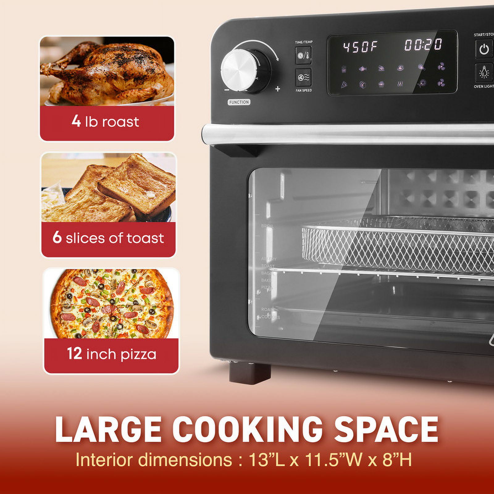 Elite Cuisine 23L Air Fryer Oven with Digital Controls - Image 3