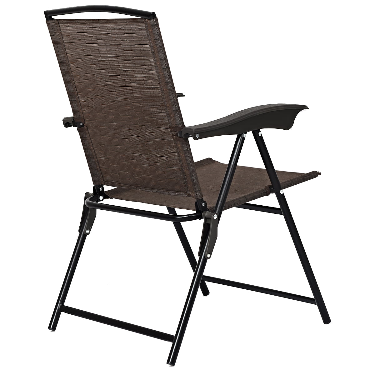 Topbuy Set of 4 Folding Sling Chairs Steel Armrest Patio Garden Pool Adjustable Back - Image 10
