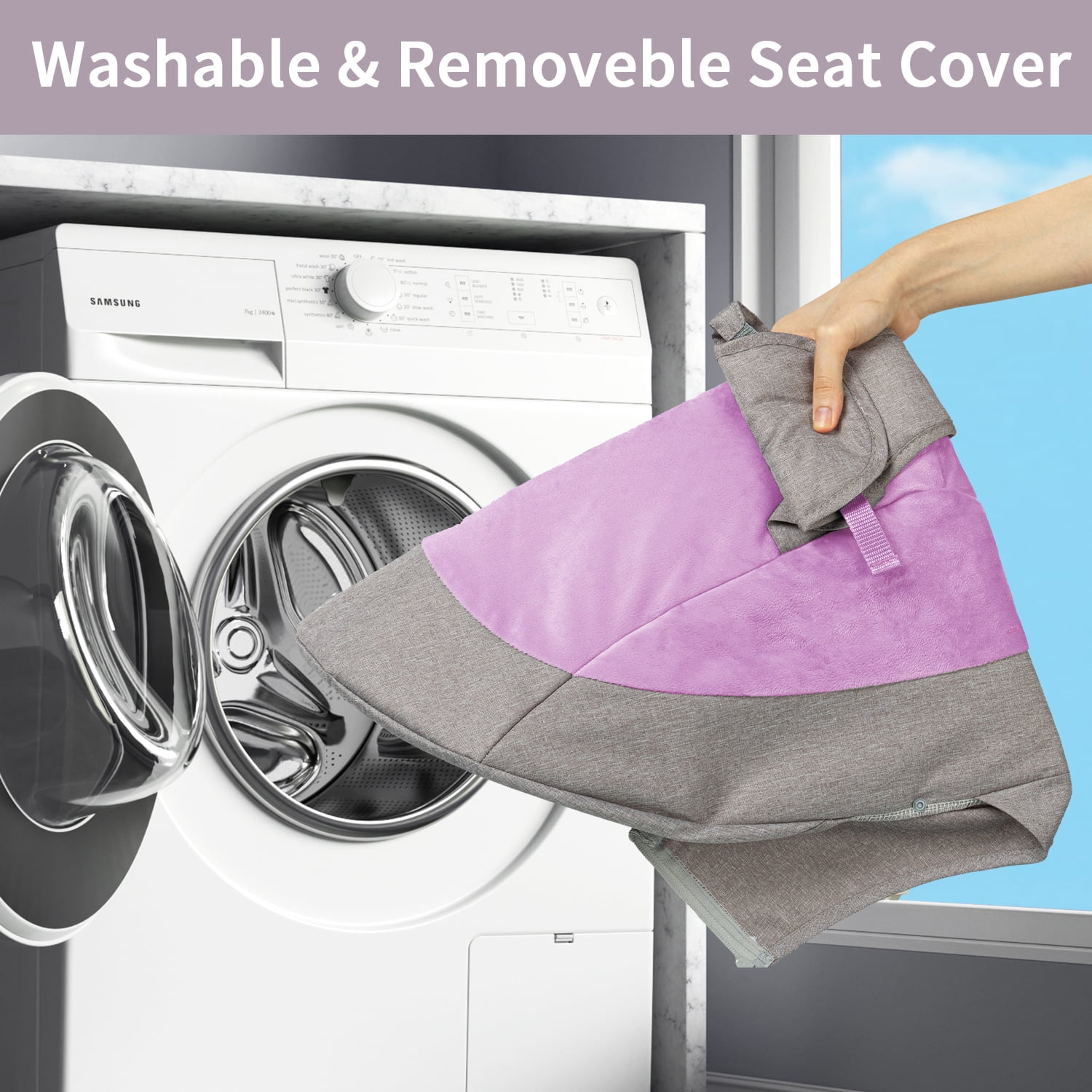 FACNOATIHN Electric Baby Swing, Infant Bouncer Chair Rocker with 12 Lullabies, Bluetooth Music, Adjustable Speeds, 4 Timing Set, Unisex, Pink - Image 5