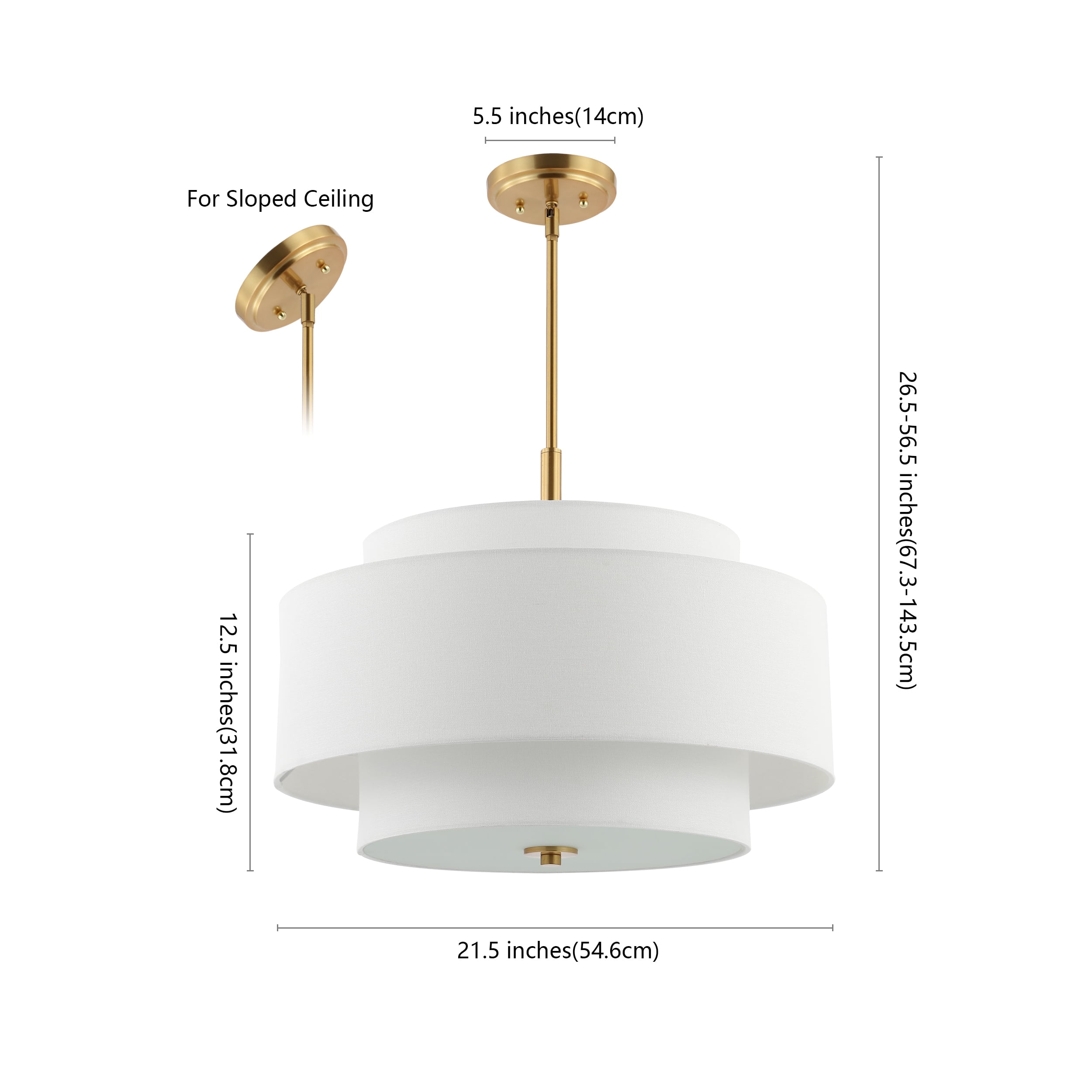 SAFAVIEH Cambrie 3-Light Modern Brass Gold Iron Chandelier - Image 4