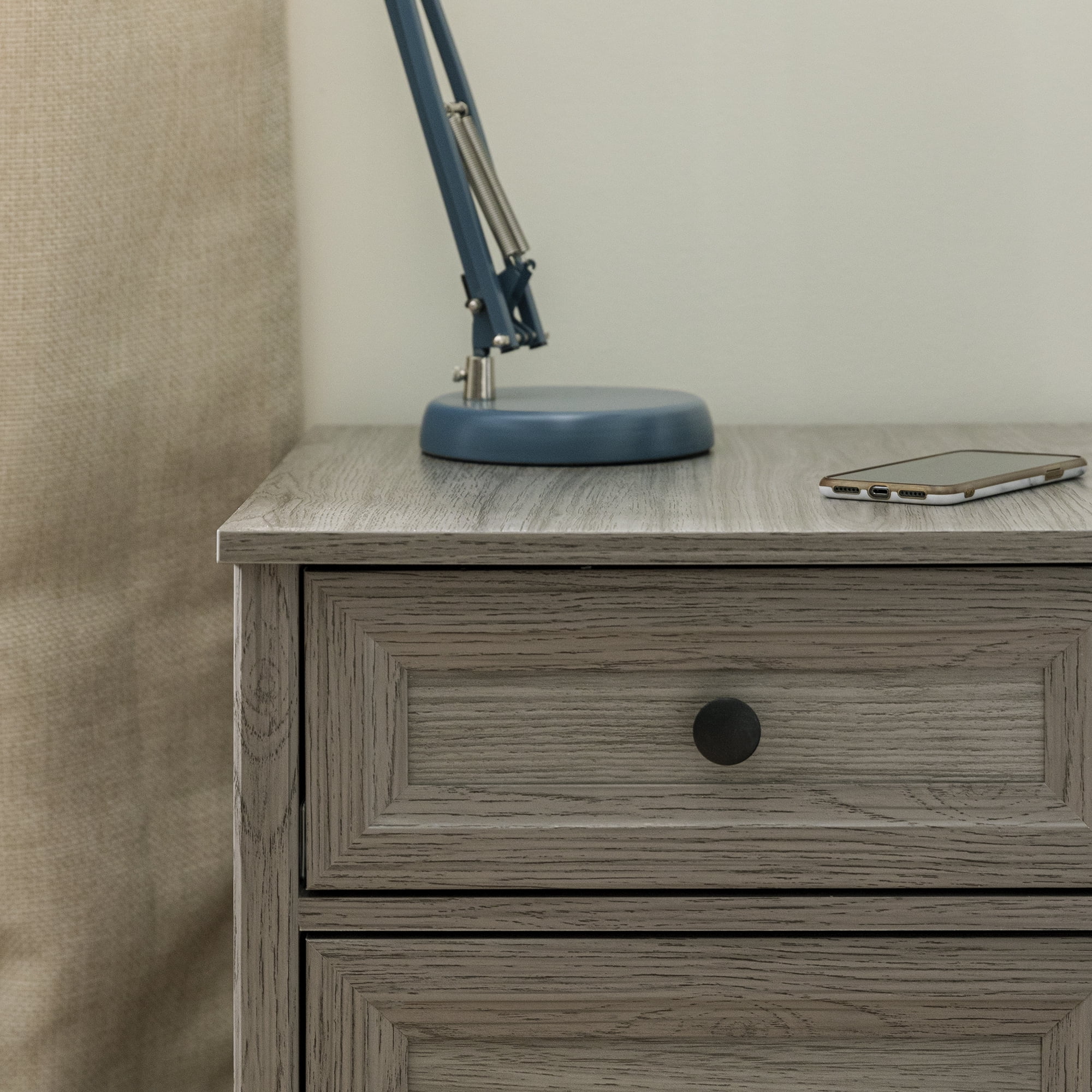 Set of 2 Classic Grooved 1 Door and Drawer Slate Grey Nightstands by Manor Park - Image 2