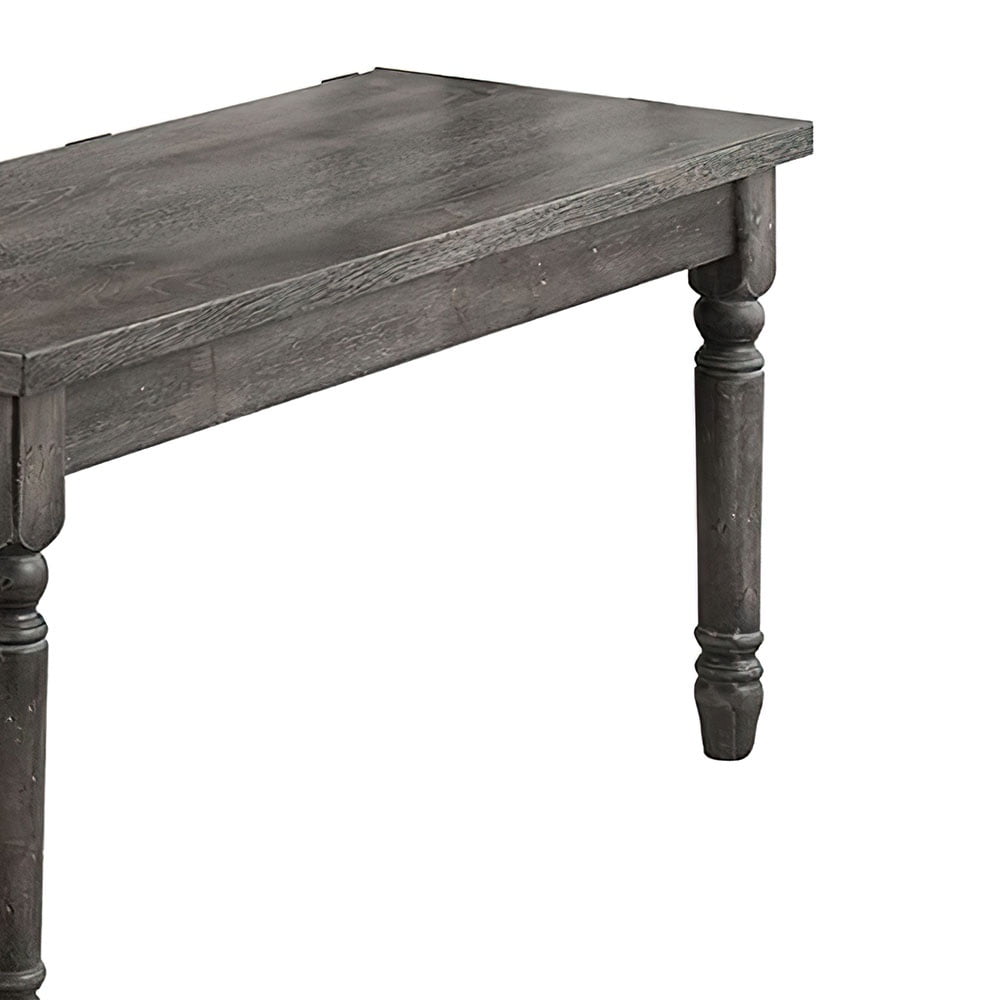 Acme DaLace Bench in Weathered Gray Finish - Image 4