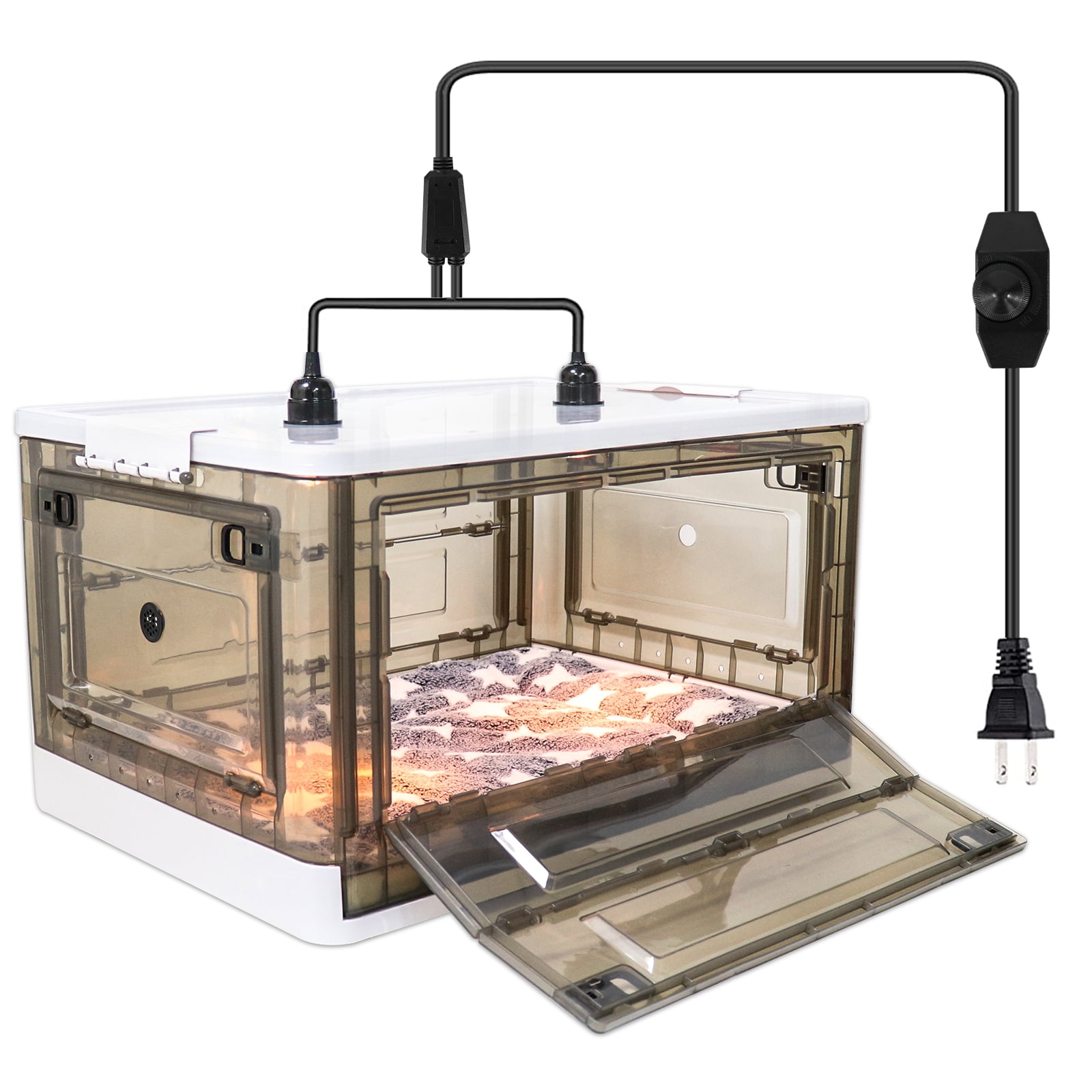 Large Incubator Puppy Bed with Heating & Electric Blanket, Transparent - Image 7