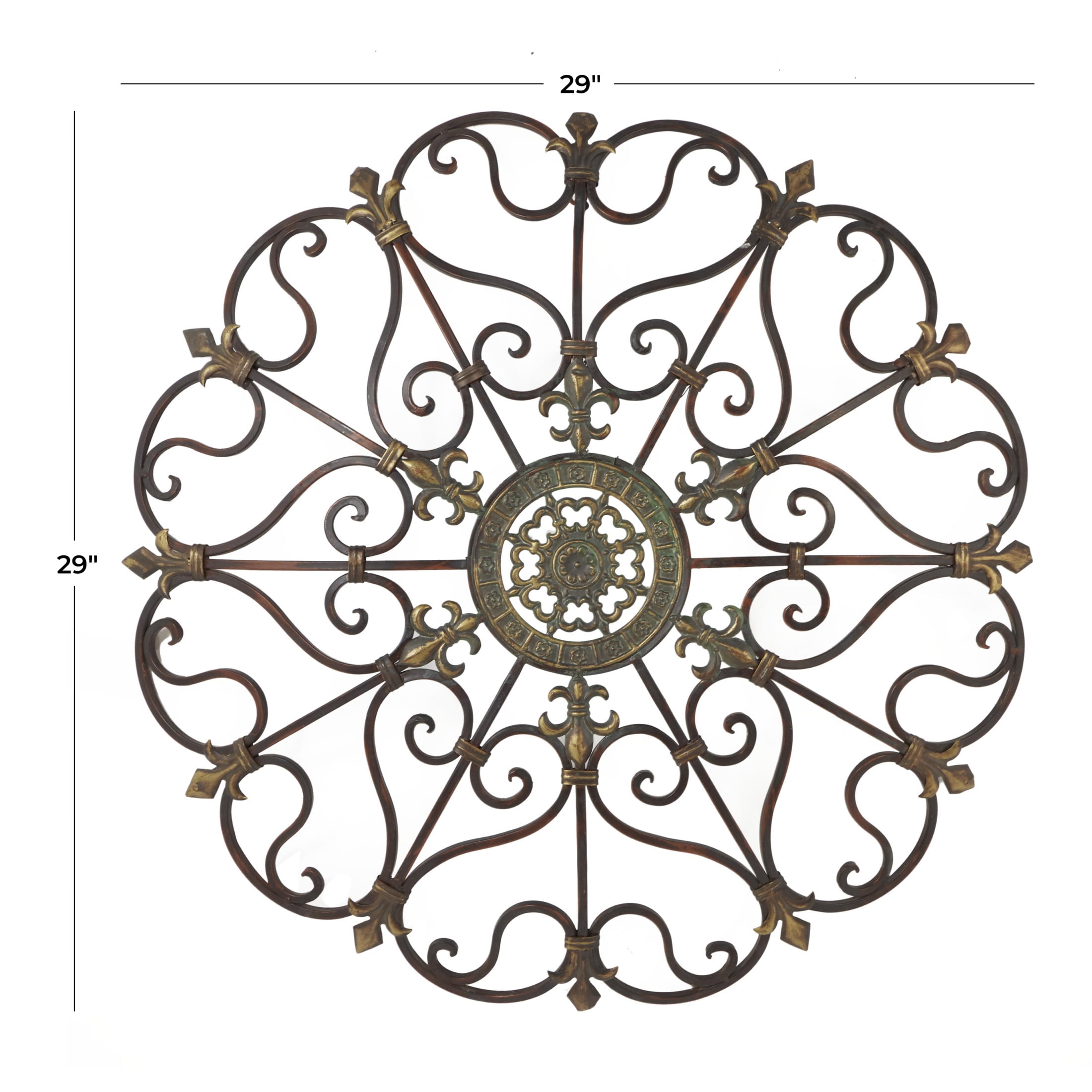 DecMode Brown Metal Scroll Wall Decor - Image 5