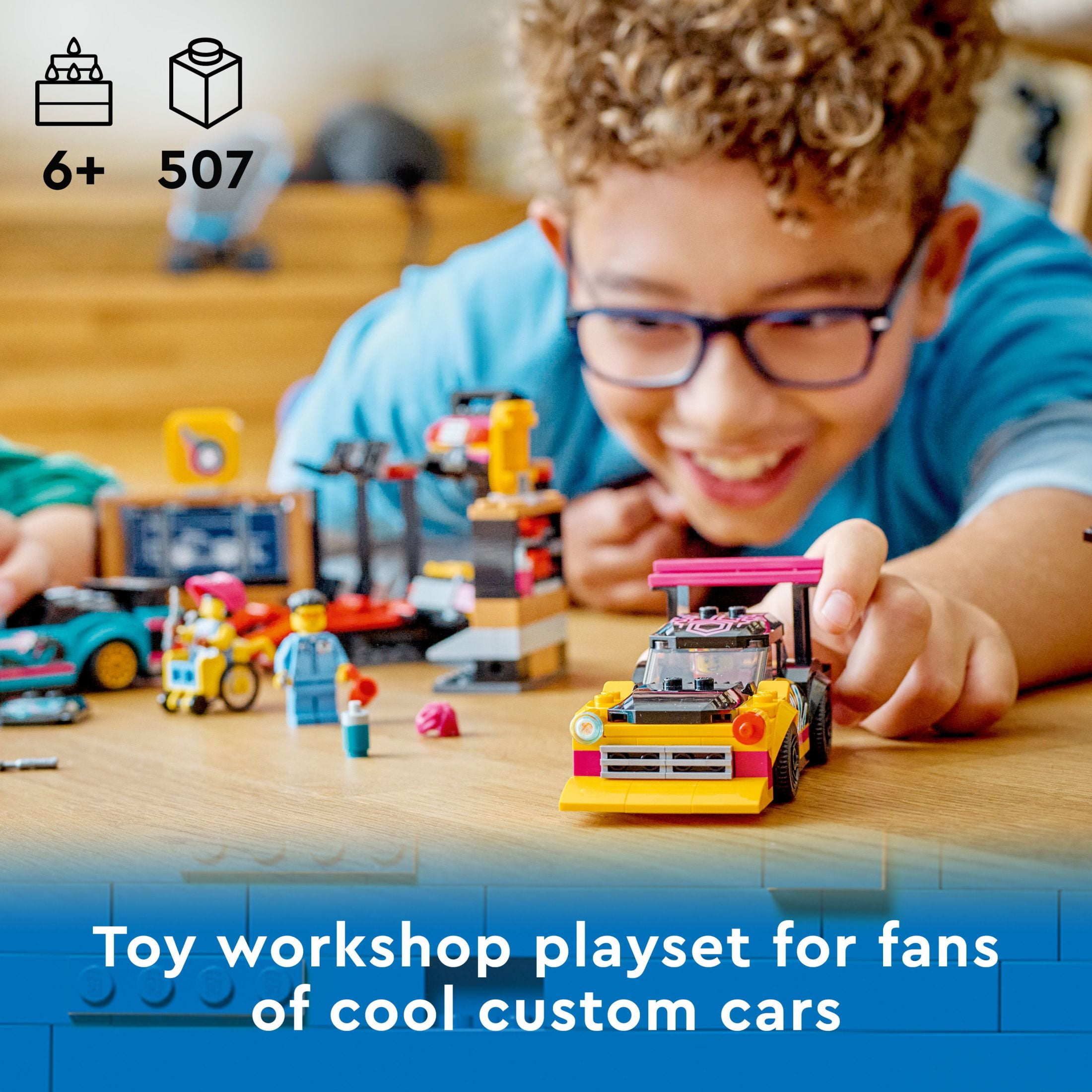 LEGO City Custom Car Garage 60389, Toy Garage Building Set with 2 Cutomizable Cars, Pretend Play Mechanic Toy with 4 Mini Figures, Birthday Gift Idea for Boys, Girls, Kids Who Love Cars Age 6+ - Image 5