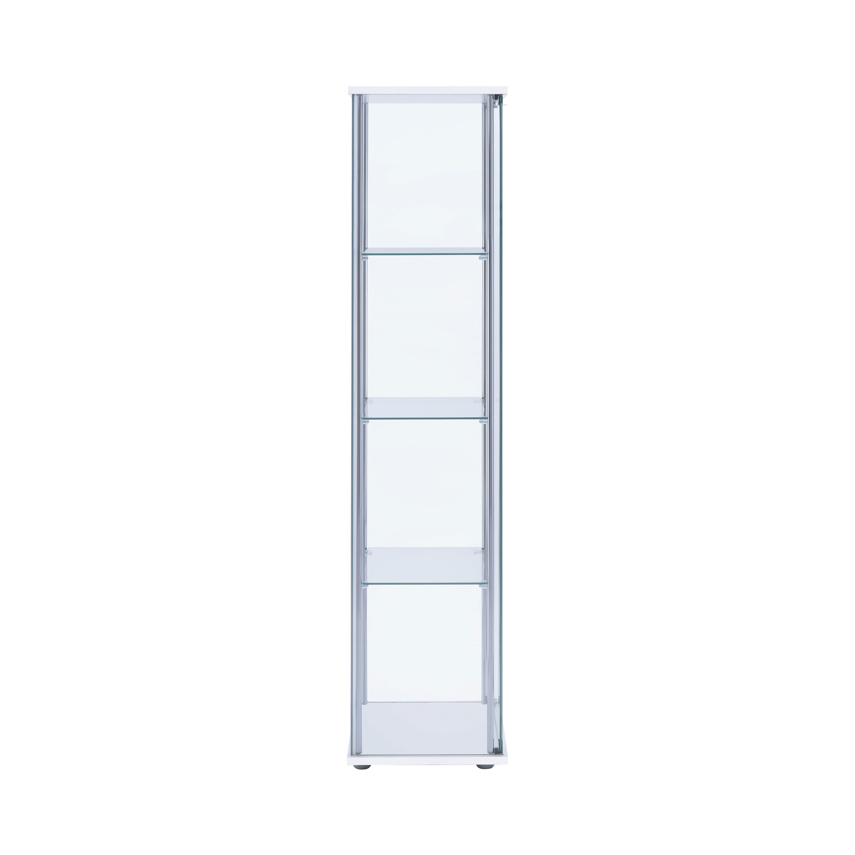 Rectangular 4-shelf Curio Cabinet White and Clear - Image 4