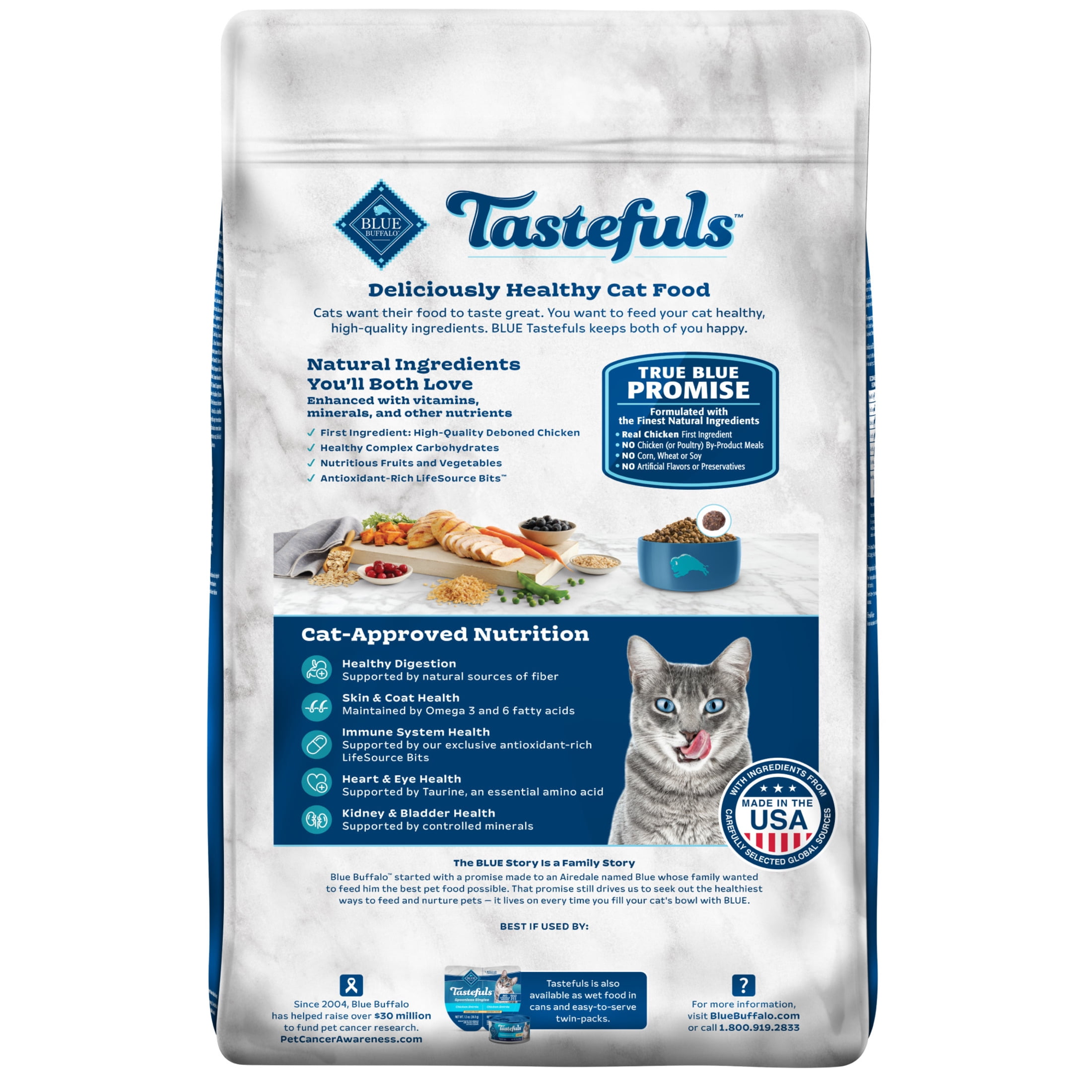 Blue Buffalo Tastefuls Dry Food, Adult Indoor Cat, Chicken and Brown Rice, 15-lb Bag - Image 11