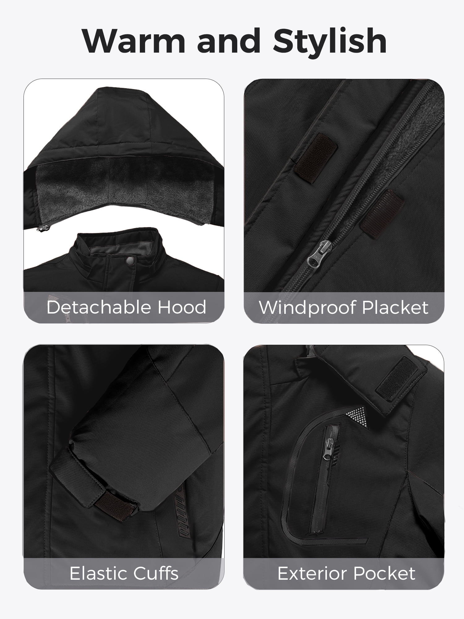 Wantdo Girl's Hooded Skiing Jackets Kid's Waterproof Raincoats Rose Red Size 8 - Image 7