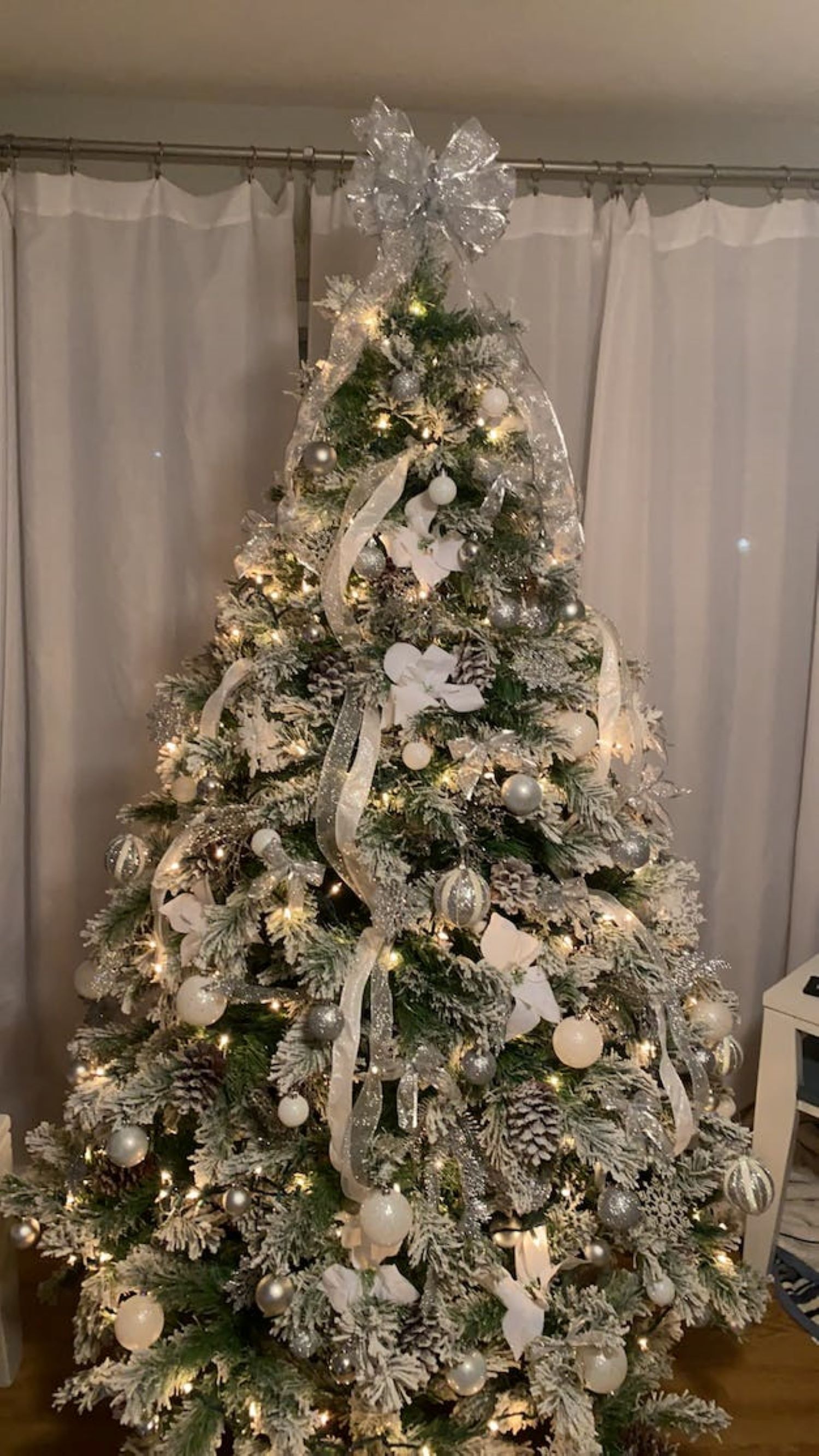 Northlight Medium Flocked Angel Pine Artificial Christmas Tree - 6' - Unlit - Image 9