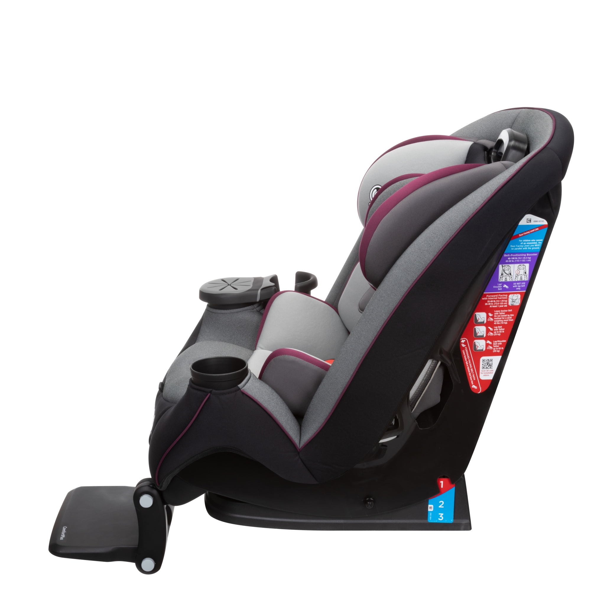 Safety 1ˢᵗ Grow and Go™ Extend 'n Ride LX All-in-One Convertible Car Seat, Winehouse, Infant & Toddler, Unisex - Image 11