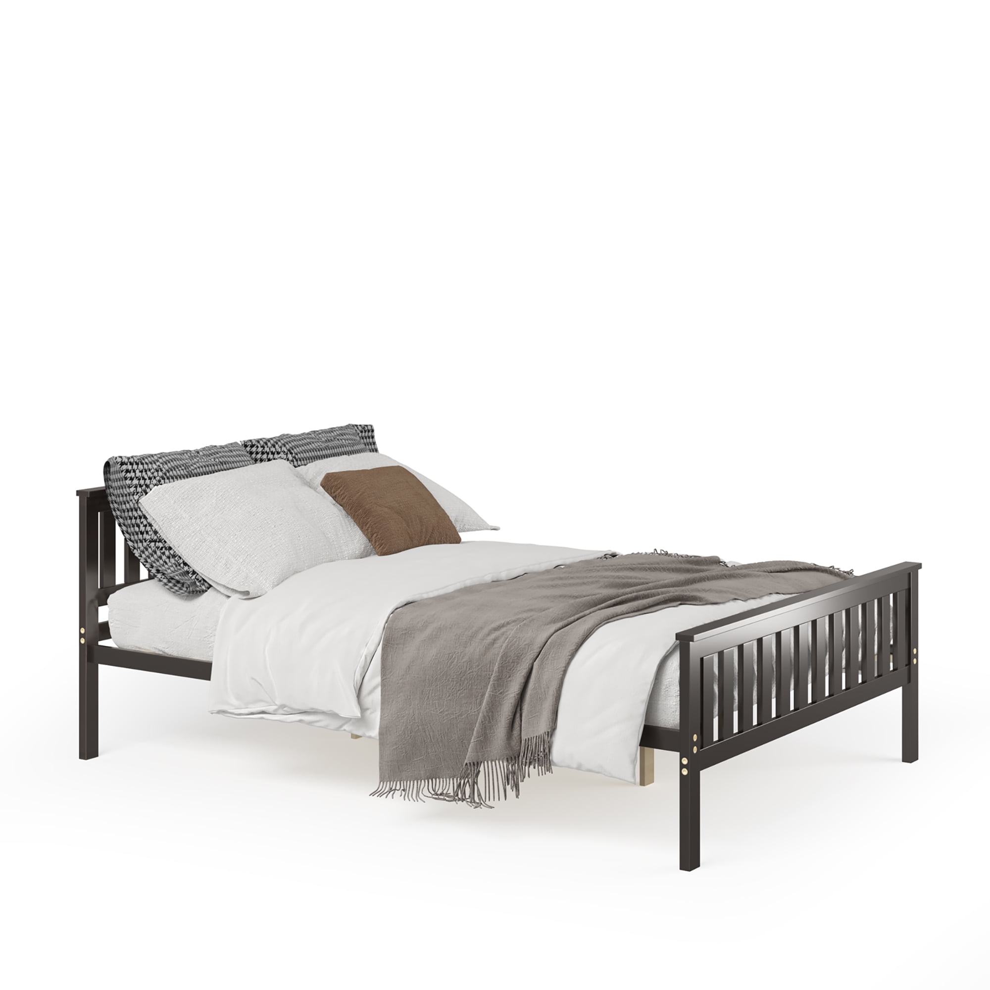 Costway Full Wood Platform Bed with Headboard and Footboard Mattress Foundation - Image 5
