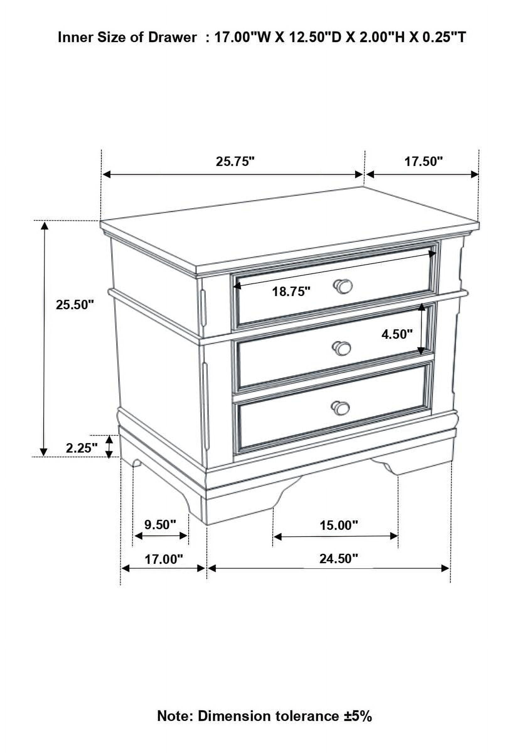 Manchester 3-drawer Nightstand Wheat - Image 12
