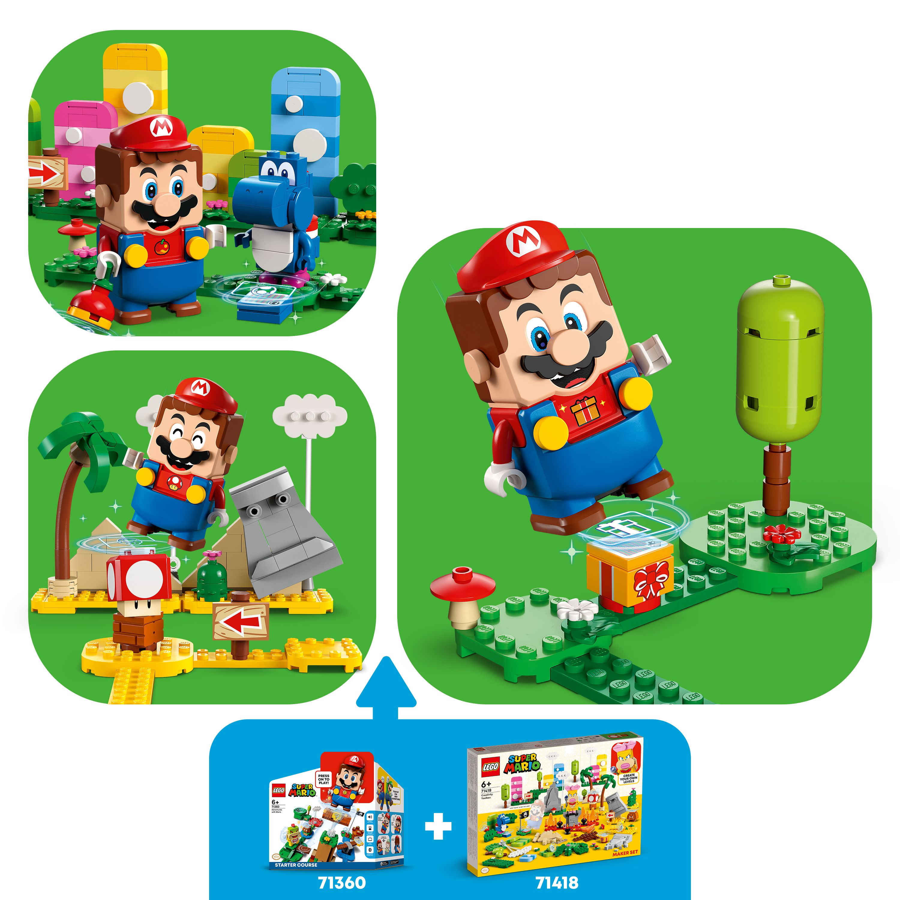 LEGO Super Mario Creativity Toolbox Maker Set 71418, Create Your Own Levels with Figures, Grass, Desert and Lava Builds, Starter Course Expansion, Toy Gift Idea for Kids 6 Plus - Image 5