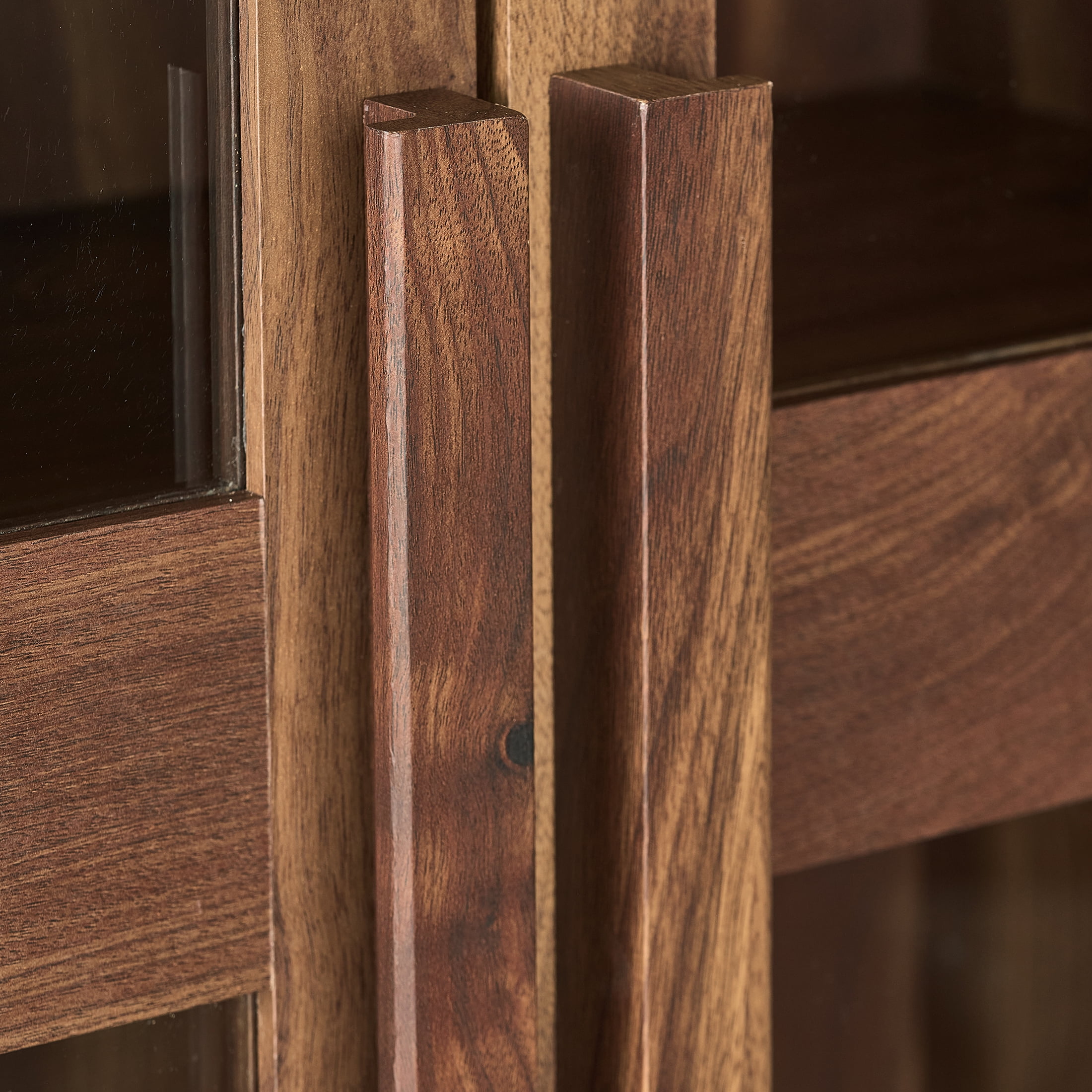 Better Homes & Gardens Ezra Glass Door Storage Accent Cabinet, Warm Walnut finish - Image 5