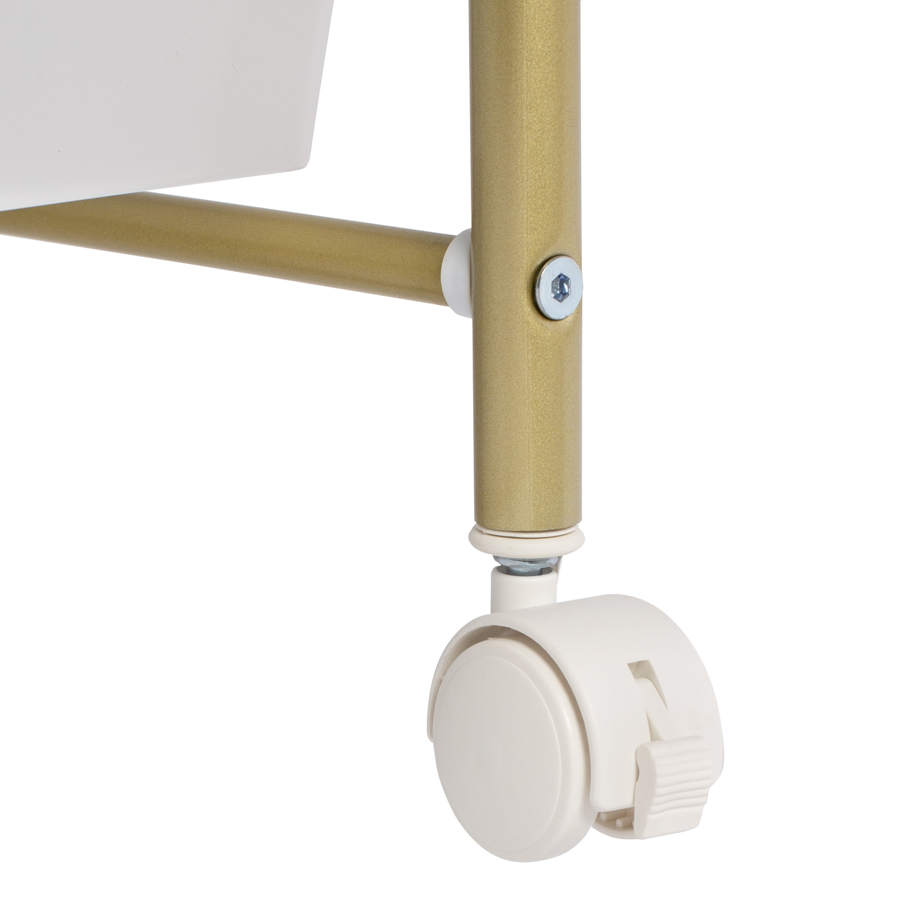 Honey-Can-Do Plastic and Steel Rolling 5-Drawer Storage Cart with 1 Shelf, Clear/Gold - Image 2