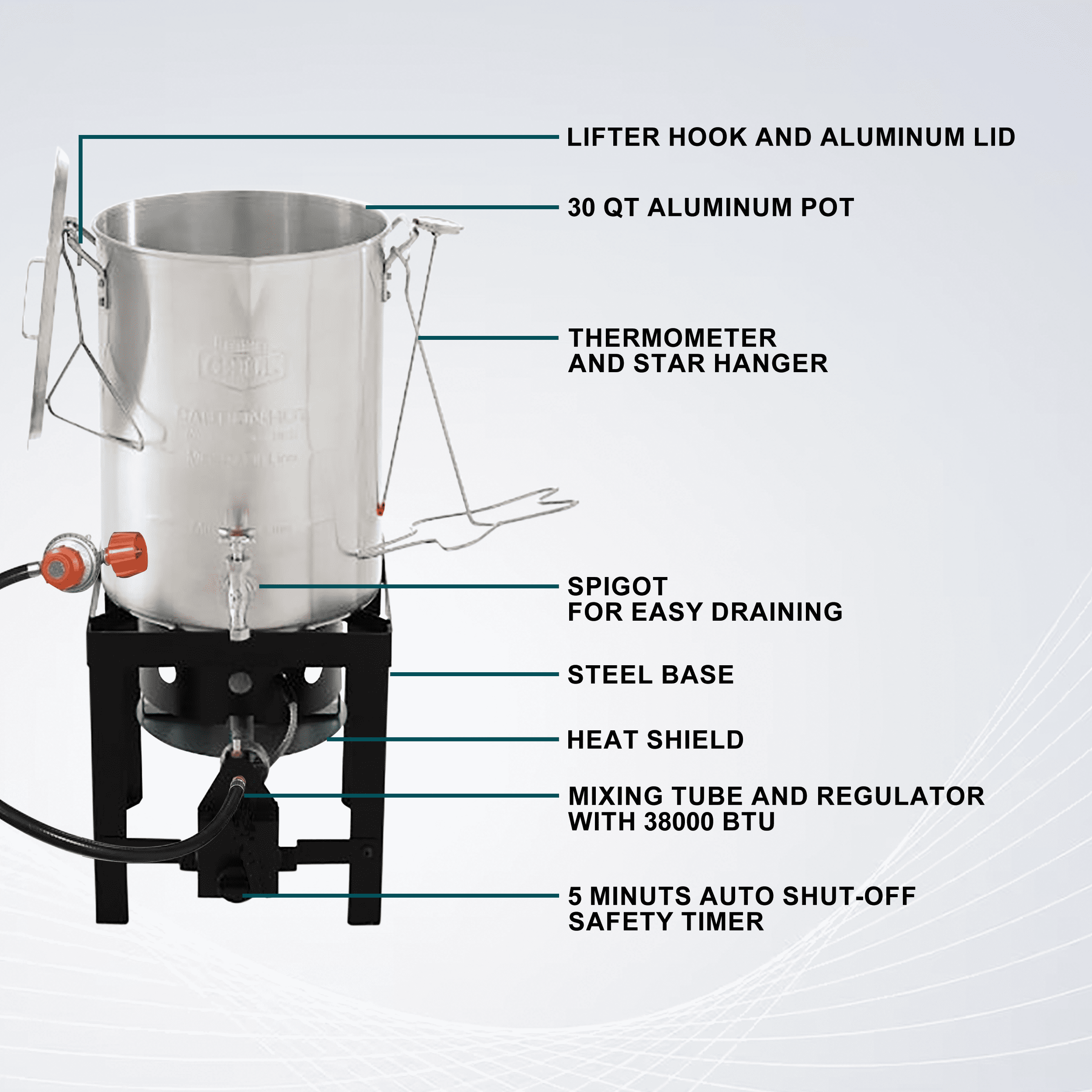 Expert Grill 30qt Turkey Fryer with Spigot - Image 3