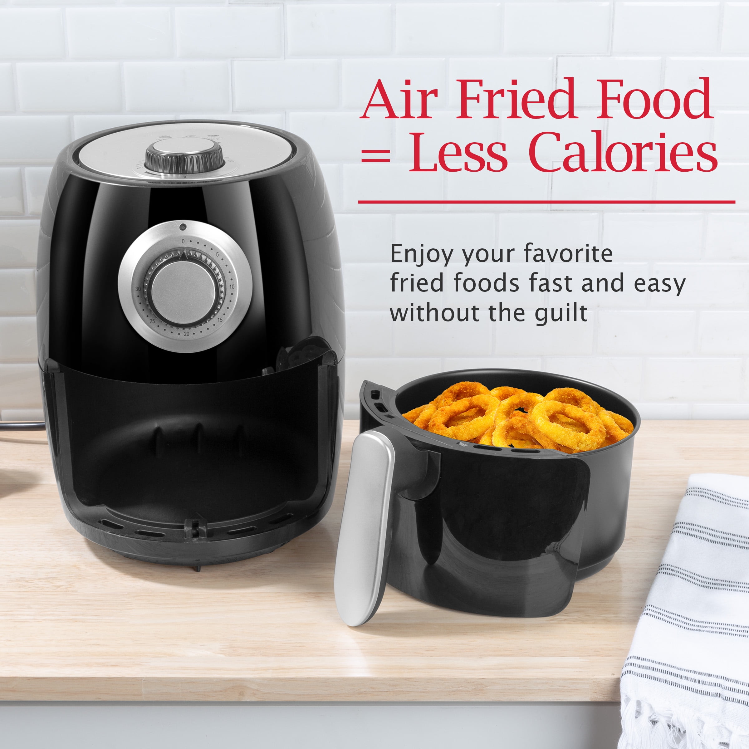 Classic Cuisine 2.3 qt Air Fryer, Black - Nonstick - Image 9