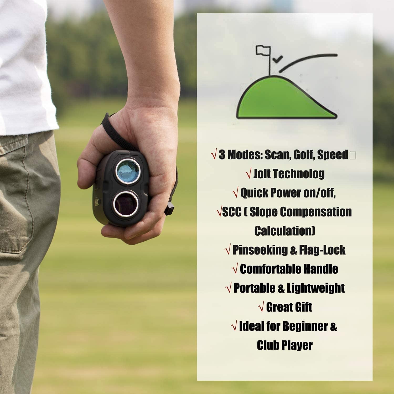 GOGOGO SPORT VPRO Golf Rangefinder with Slope, 1000 Yards Range Finder for Hunting - Image 7