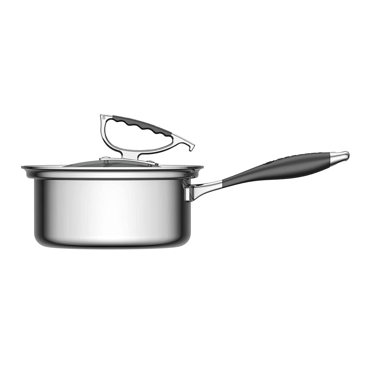 CookCraft by Candace 3 Quart Stainless Steel Sauce Pan with Glass Latch Lid - Image 7