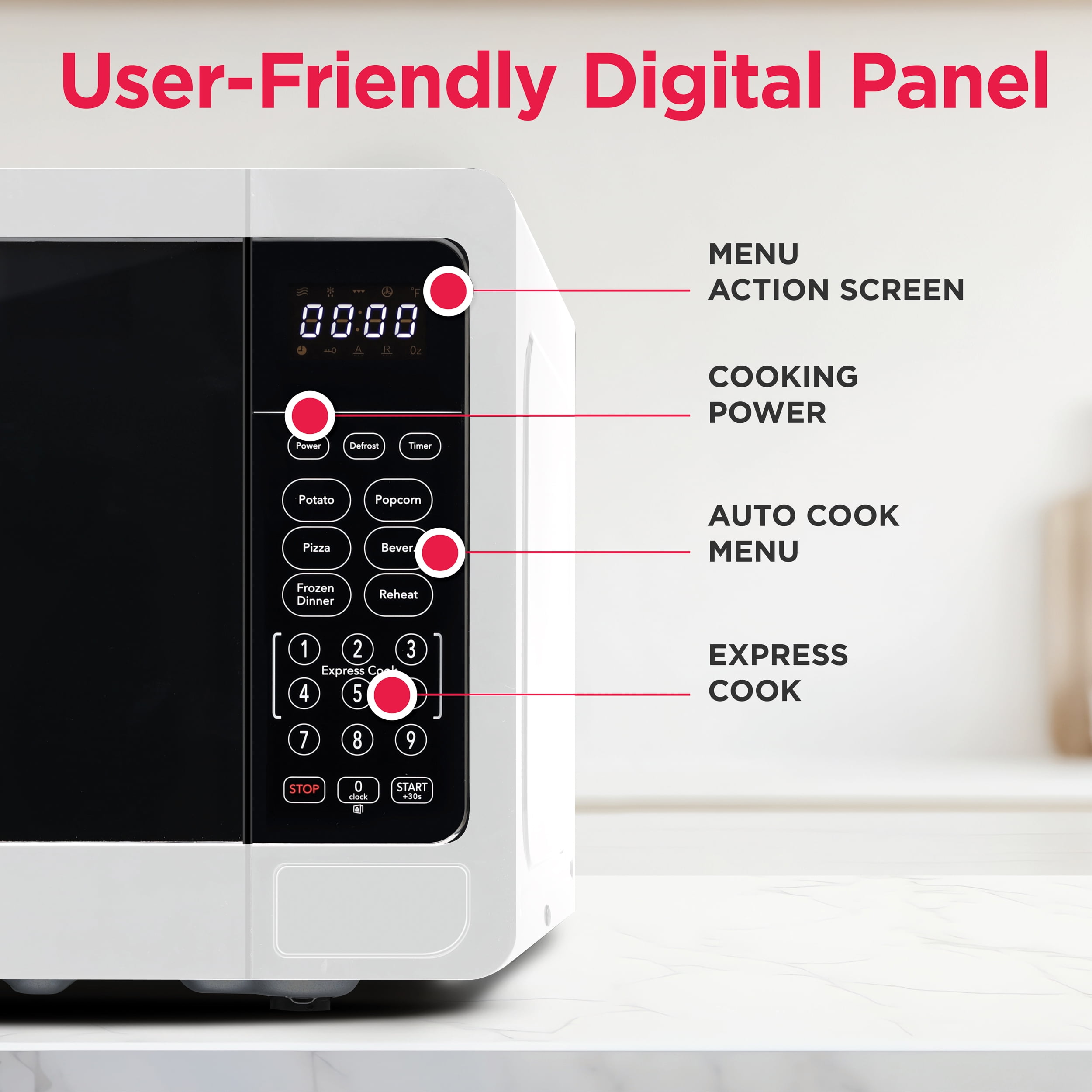 Frigidaire, 0.7 Cu. Ft. Countertop Microwave Oven, White, EMW733 - Image 5
