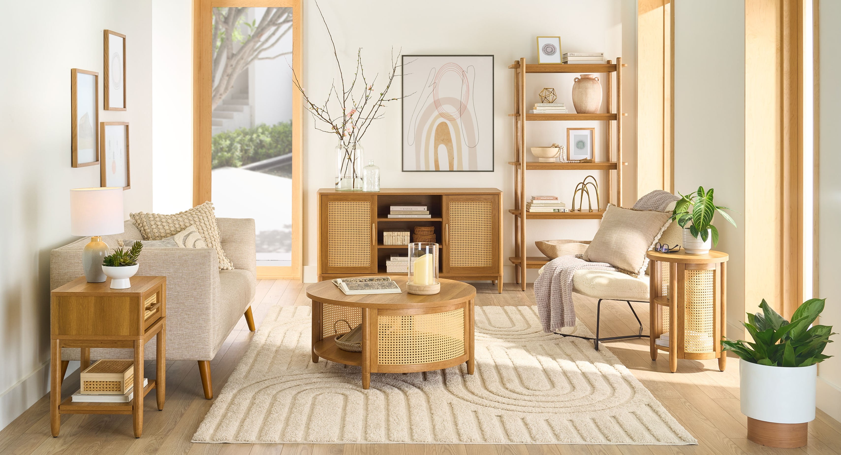 Better Homes & Gardens Springwood Caning Nightstand, Light Honey Finish - Image 5