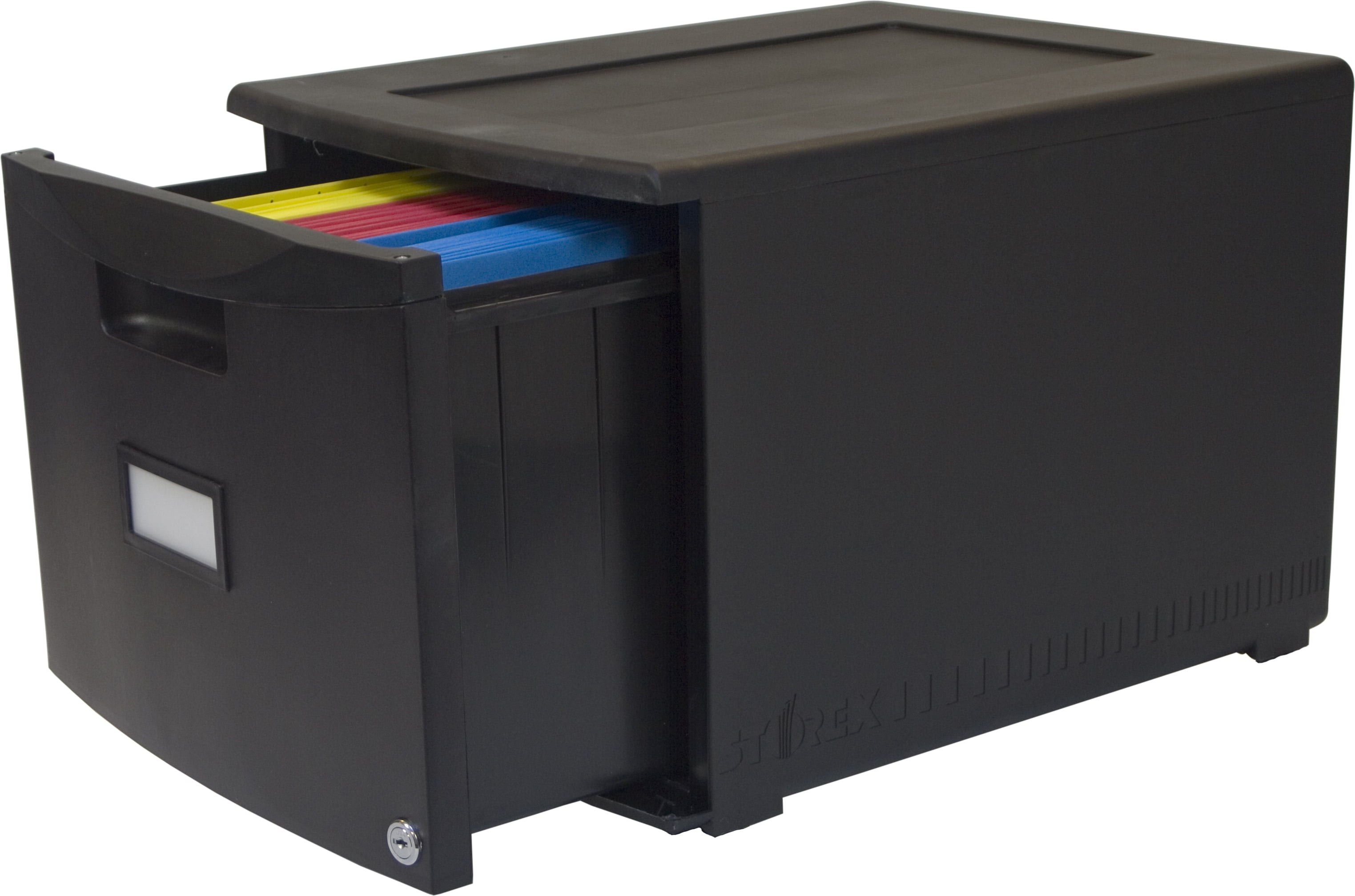 Storex Low-Profile Plastic File Drawer, Letter/Legal, Black - Image 3