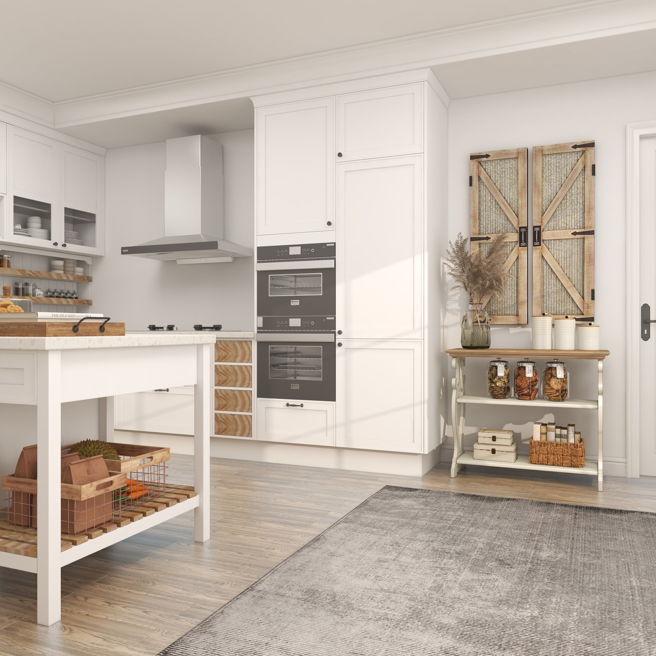 DecMode Farmhouse Decorative Console Table for Living Room, Entry Way, Hallway, Ivory/White with Neutral Painted Finish 38"W - Image 5