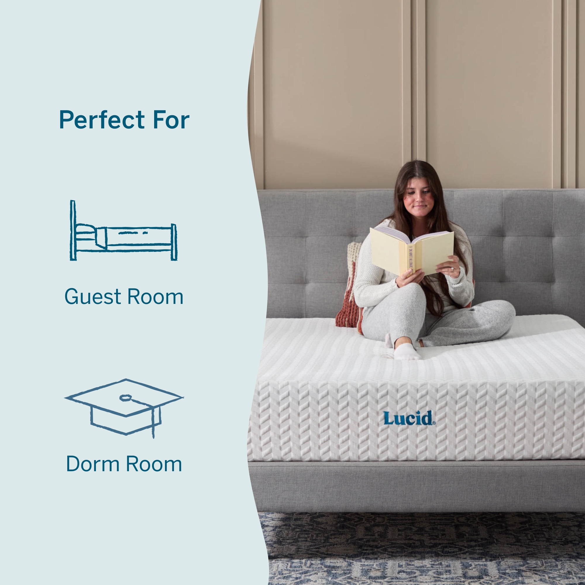 Lucid Refresh Queen Tight Top 10" Firm Memory Foam Mattress with Gel Infusion and Ventilation - Image 9