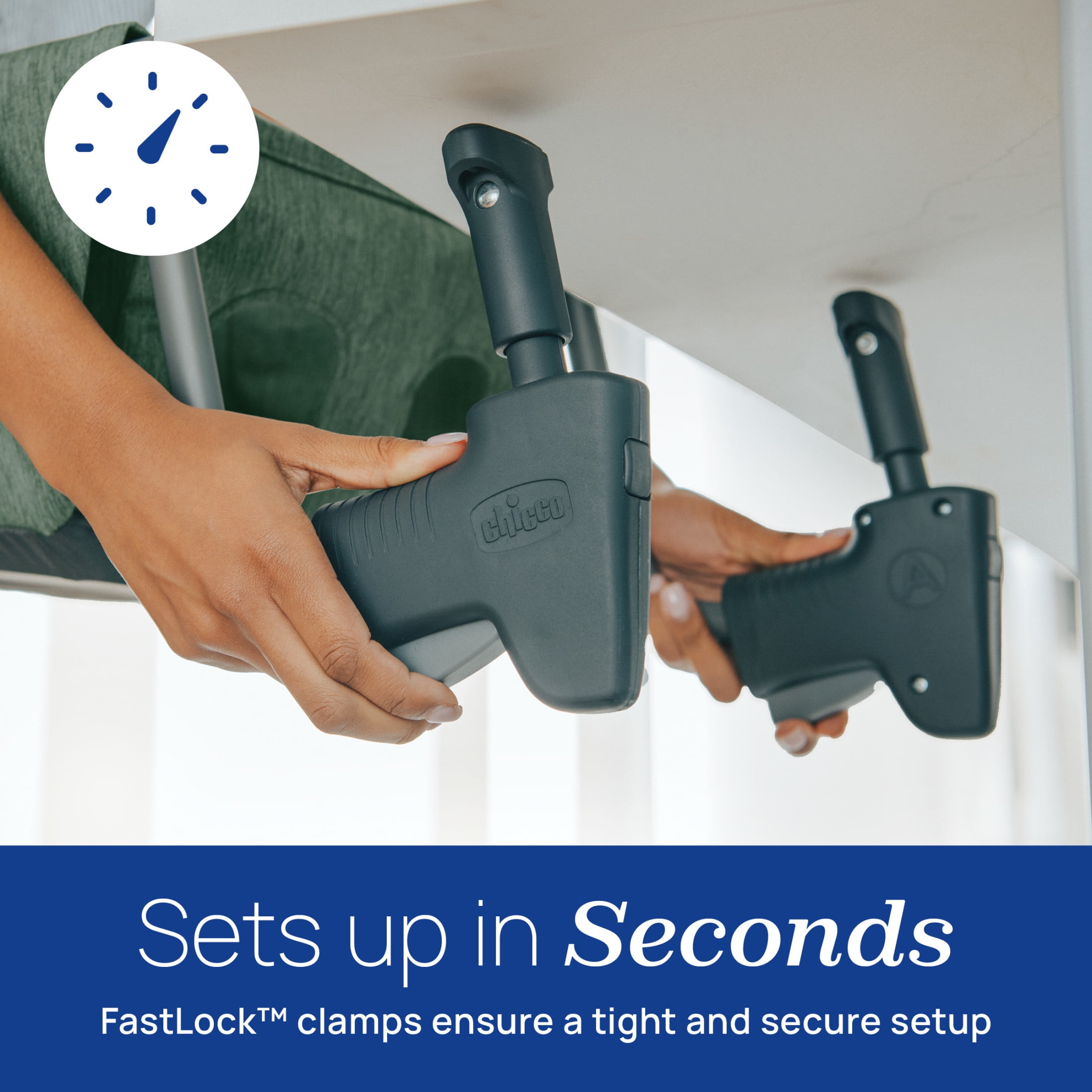 Chicco FastLock Hook-On Table Chair for Babies and Toddlers - Black (Black), New - Image 8