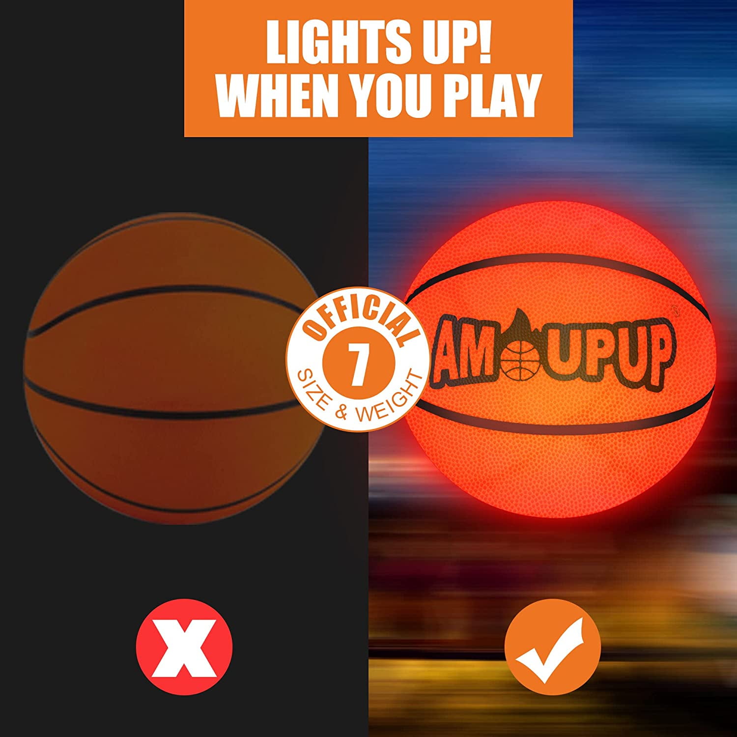 Amoupup Glow in The Dark Basketball Sports Gifts Light up Led Basketball Cool Stuff with Led Lights and Batteries Pre-Installed - Kids Gifts Good Gift Ideas for Teen Boys and Girls - Image 8
