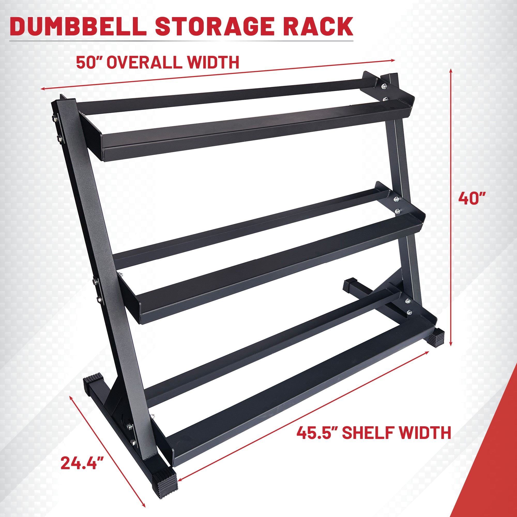 Lifeline Fitness Dumbbell Rack - Three-Tier Weight Storage Organizer for Home Gym - Up to 1000 lbs - Image 7