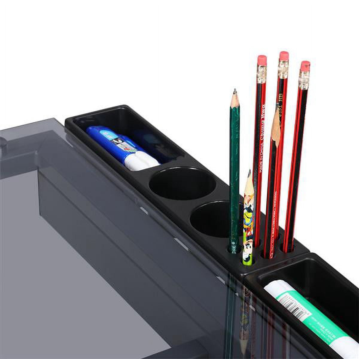 Renwick Adjustable Drafting Table with Tempered Glass and Storage Drawers - Image 3