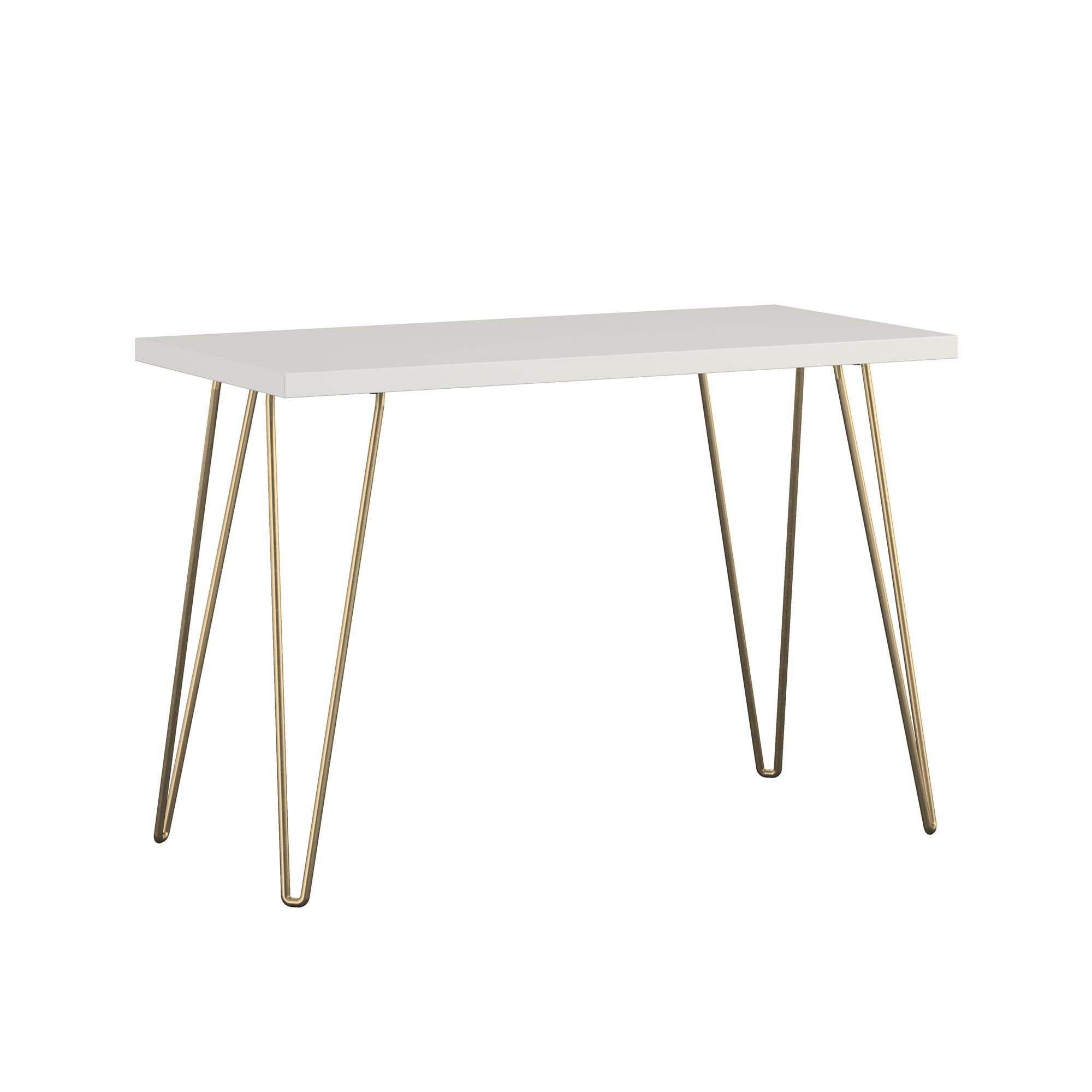 Owen Retro Computer Desk, White/Gold Legs - Image 5