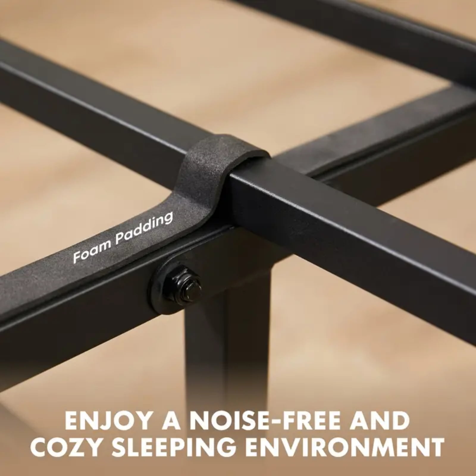 CONCETTA Queen Size Bed Frame with Headboard, Solid and Stable, No Box Spring Needed, Easy Assembly - Image 2