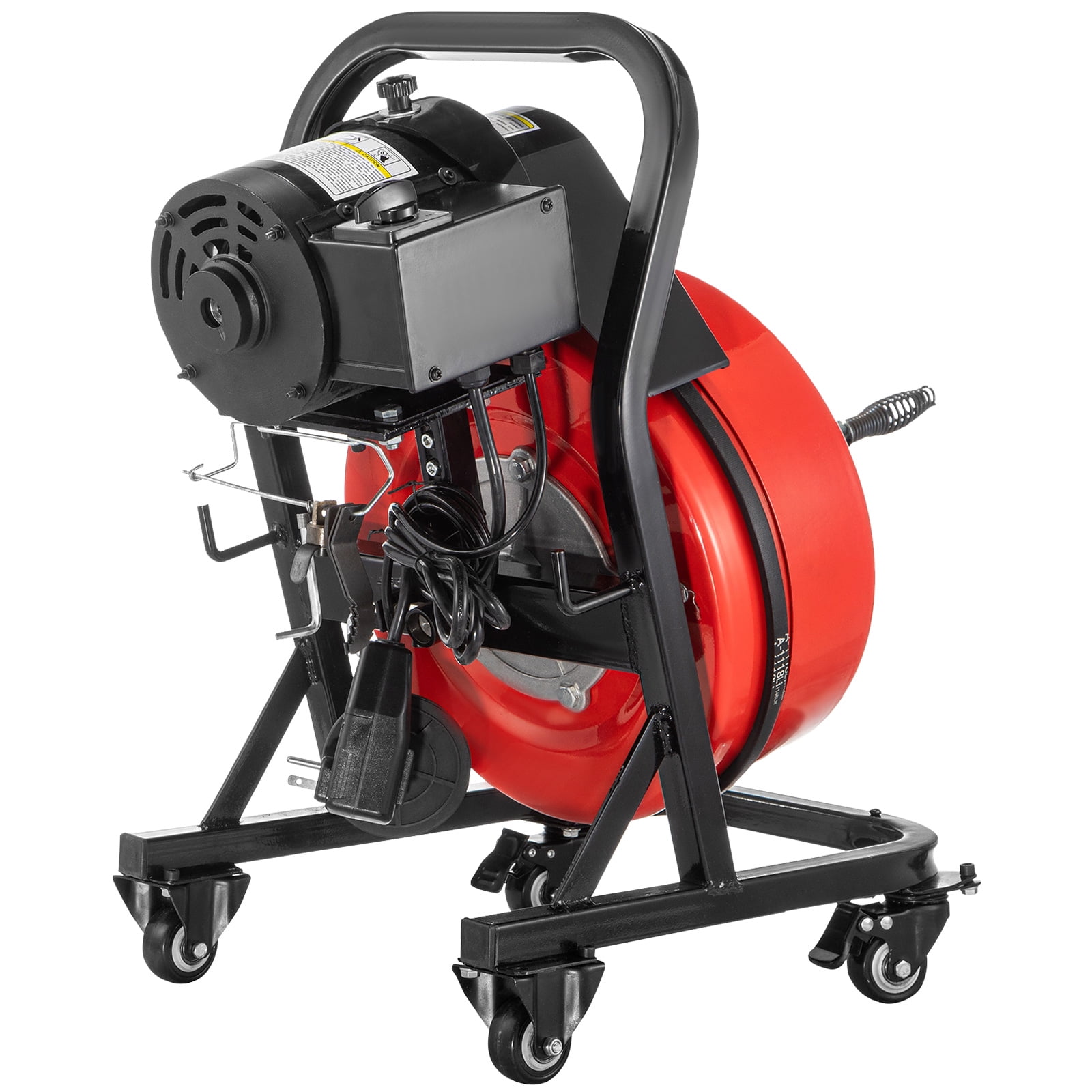 VEVOR Drain Cleaner Machine 50ft x1/2 in, 250W Electric Drain Cleaning Machine ,Drain Auger Cable w/Wheels - Image 4