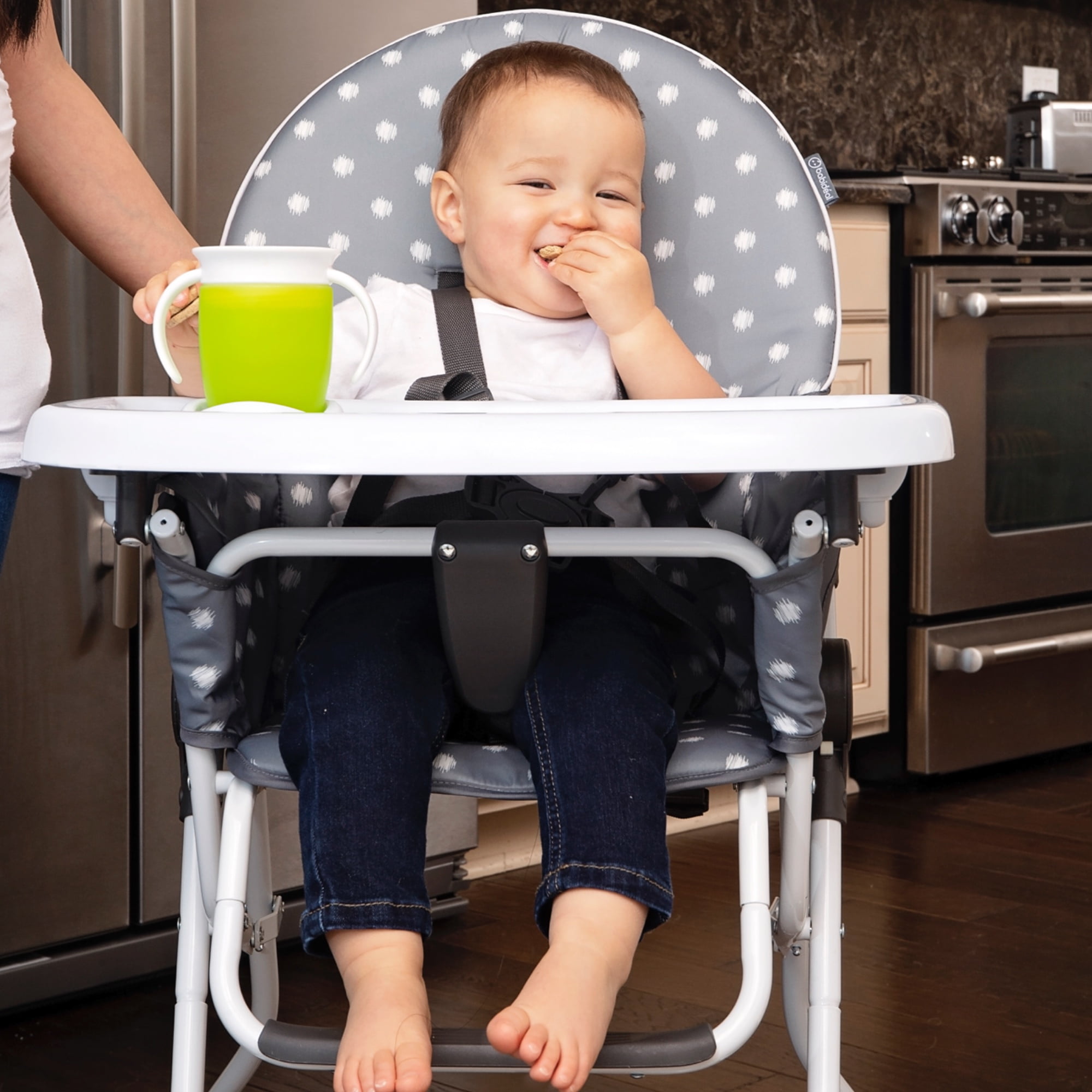 Babideal Dinah Portable Highchair, Gray Dot, Toddler - Image 4