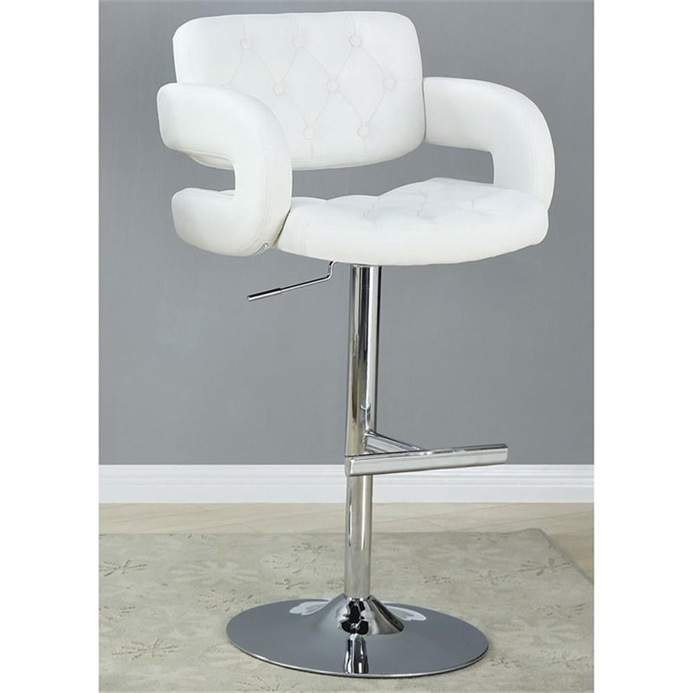 Brandi Adjustable Bar Stool Chrome and White - Image 2